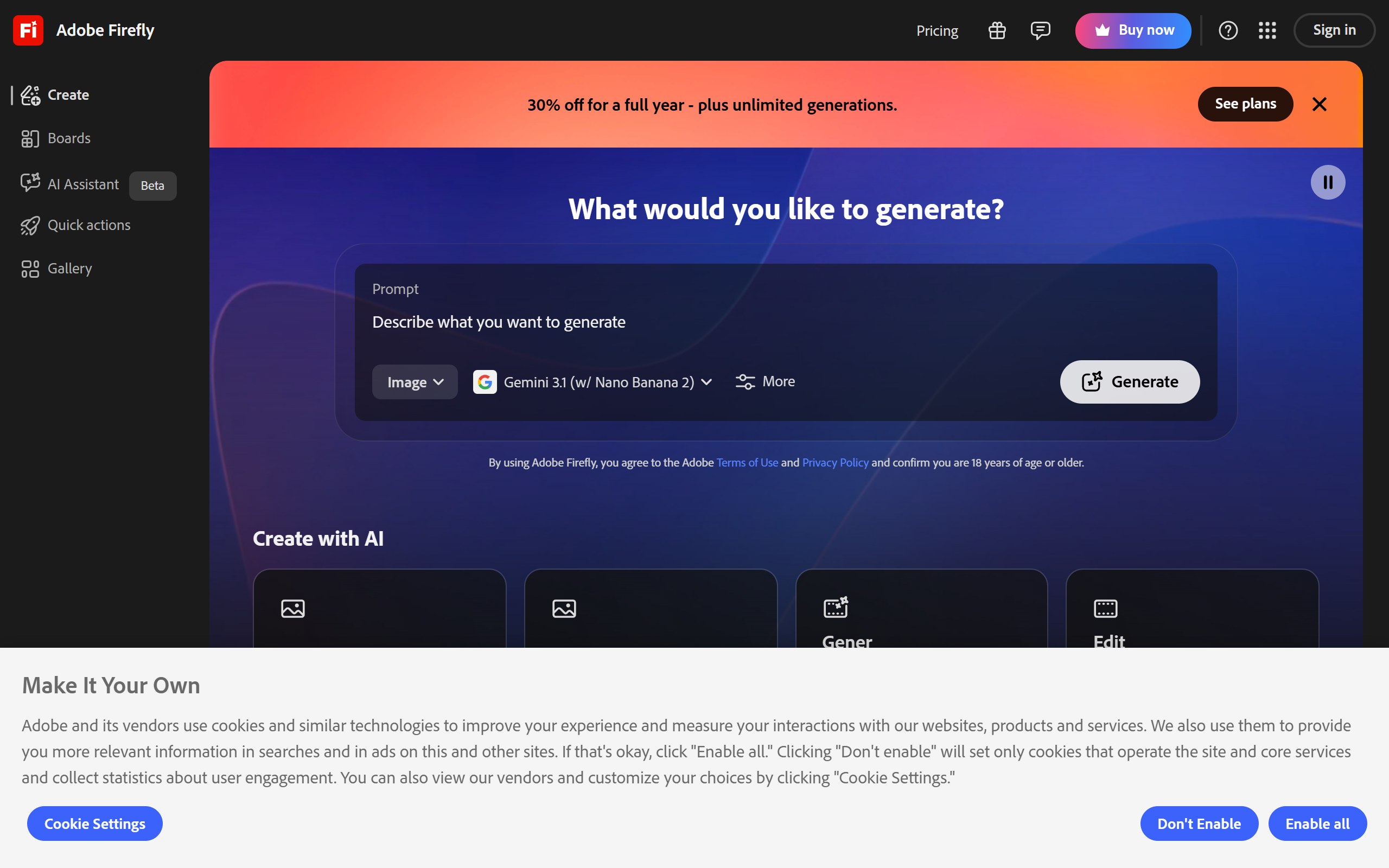 Adobe Firefly 3 screenshot