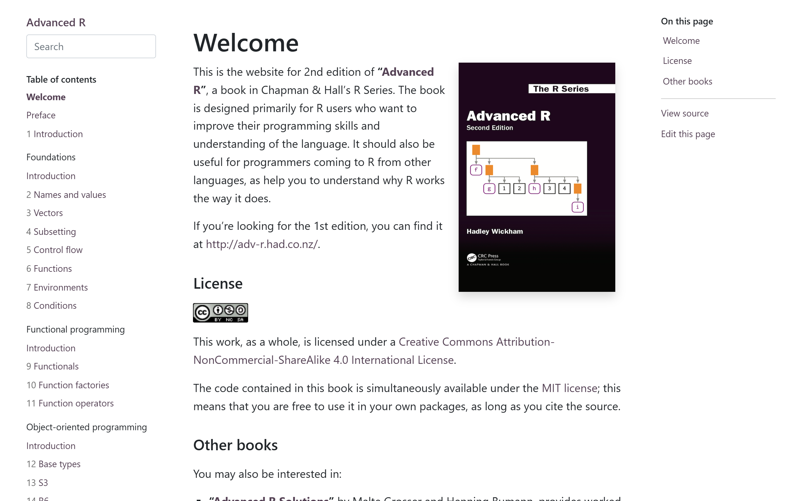Advanced R by Hadley Wickham screenshot