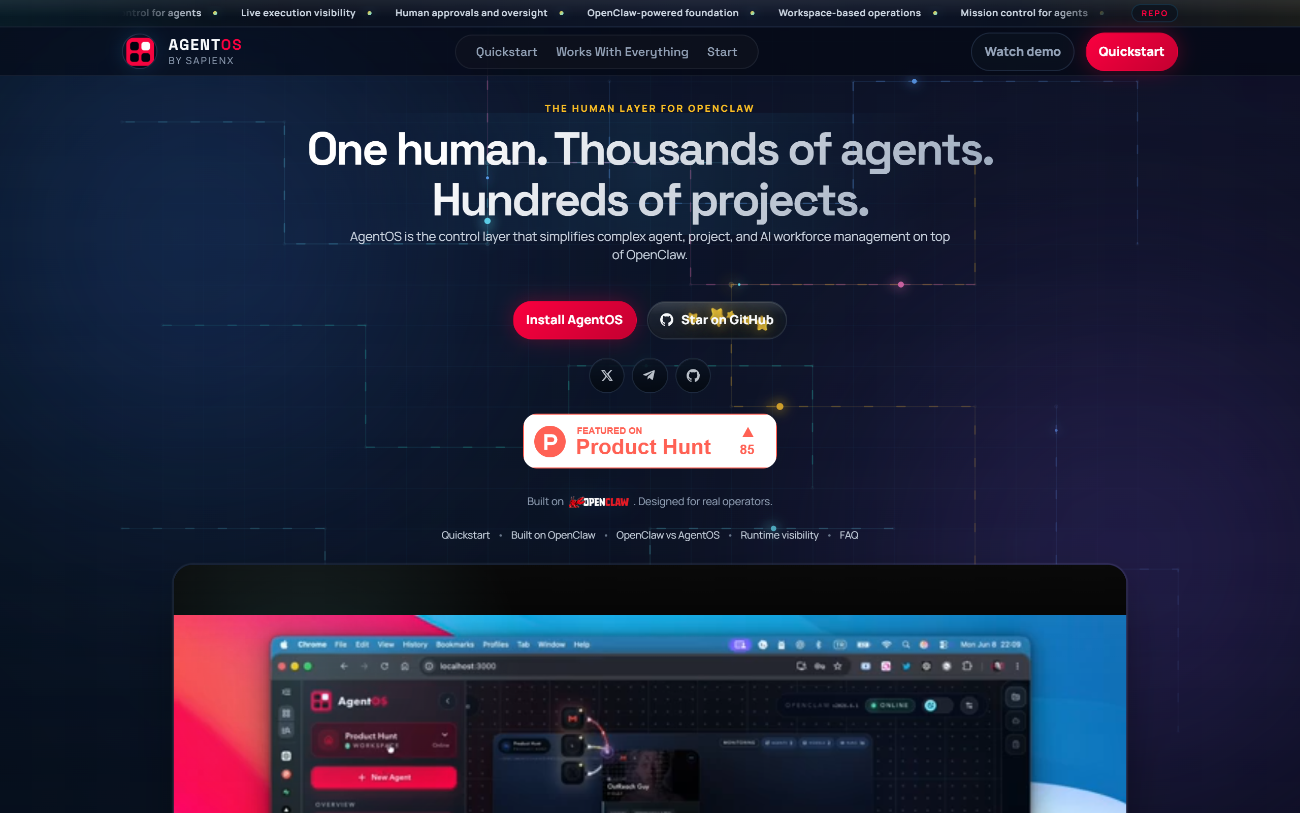 AgentOS screenshot