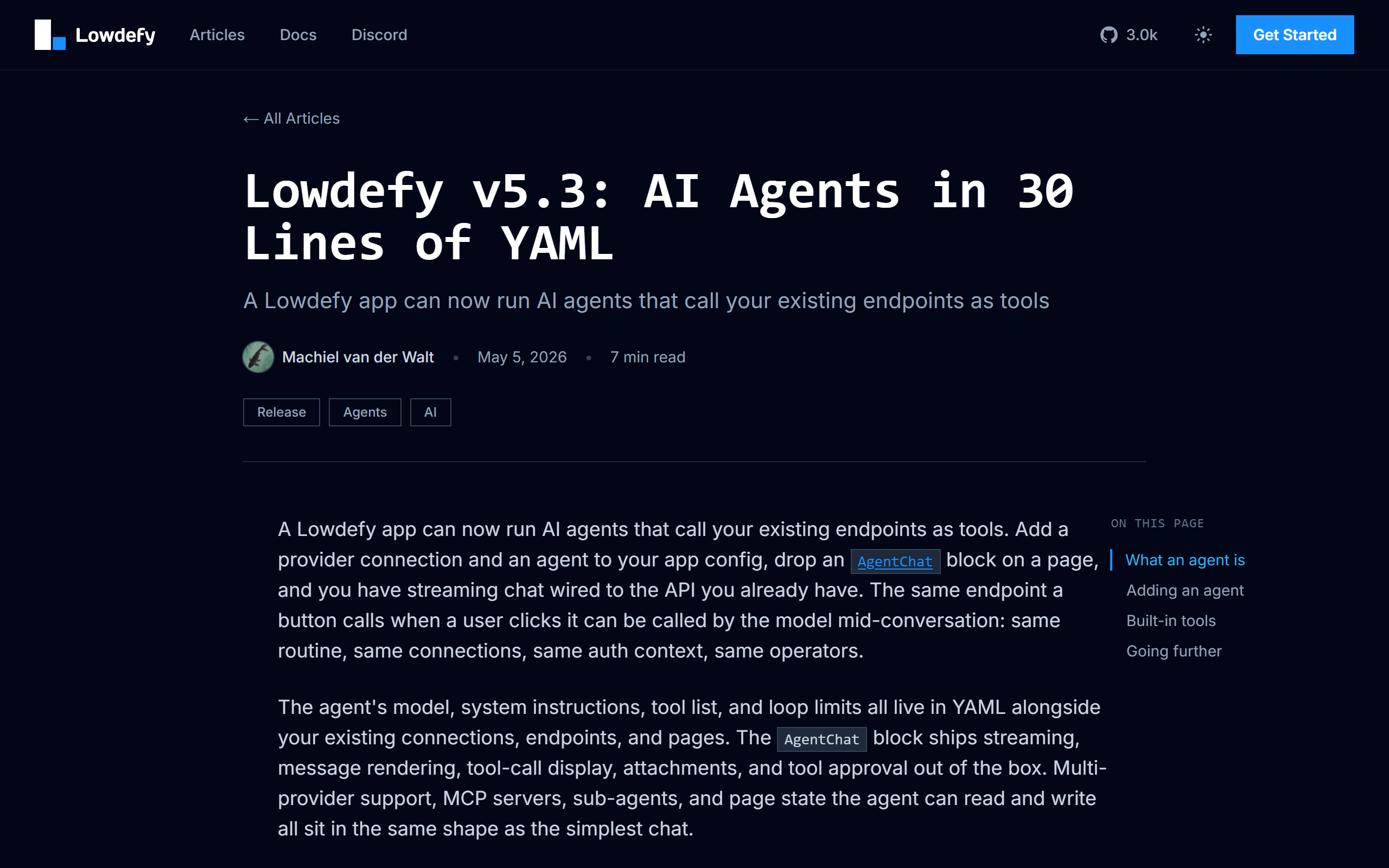 AI Agents in 30 Lines of YAML screenshot