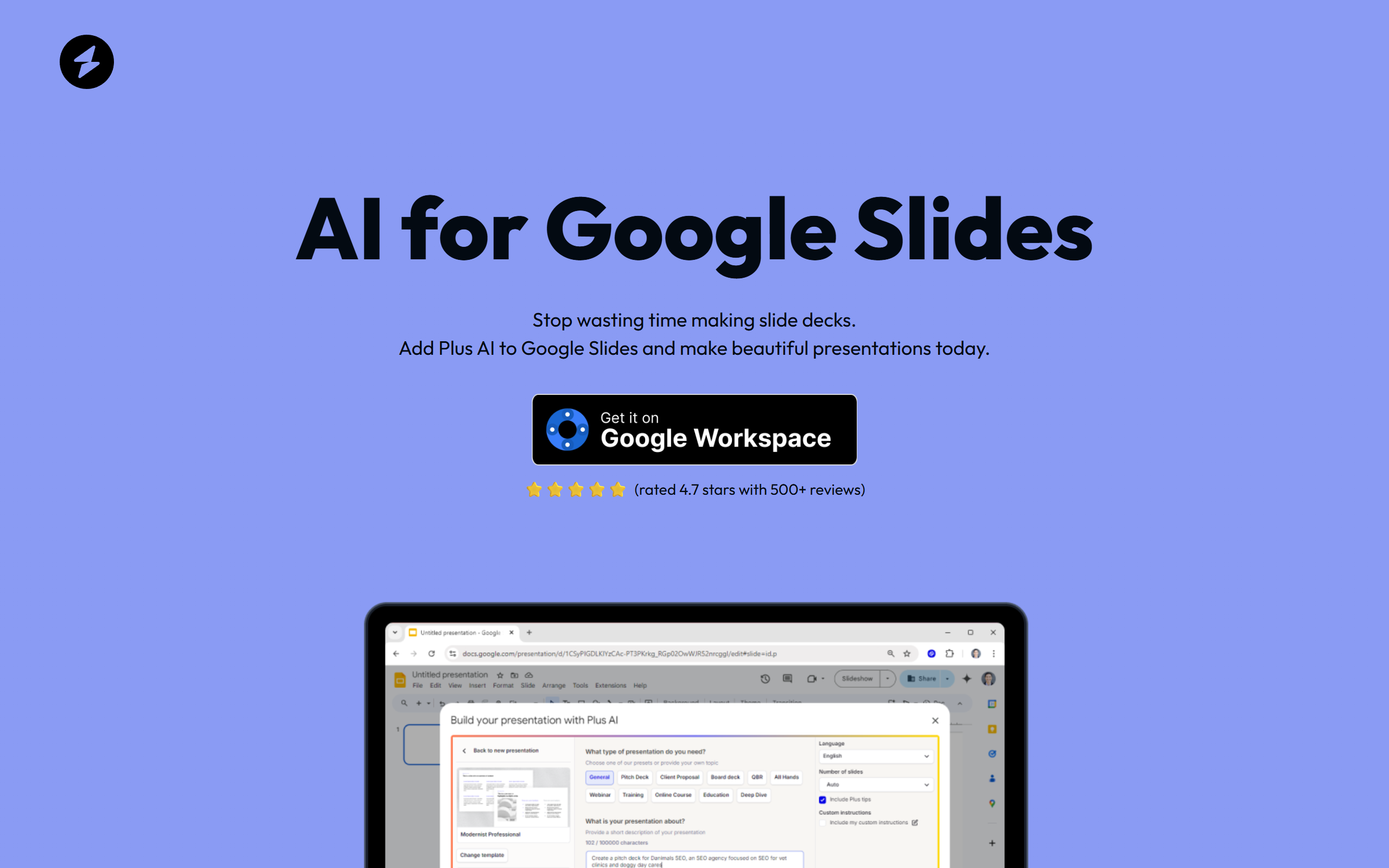 AI for Google Slides screenshot