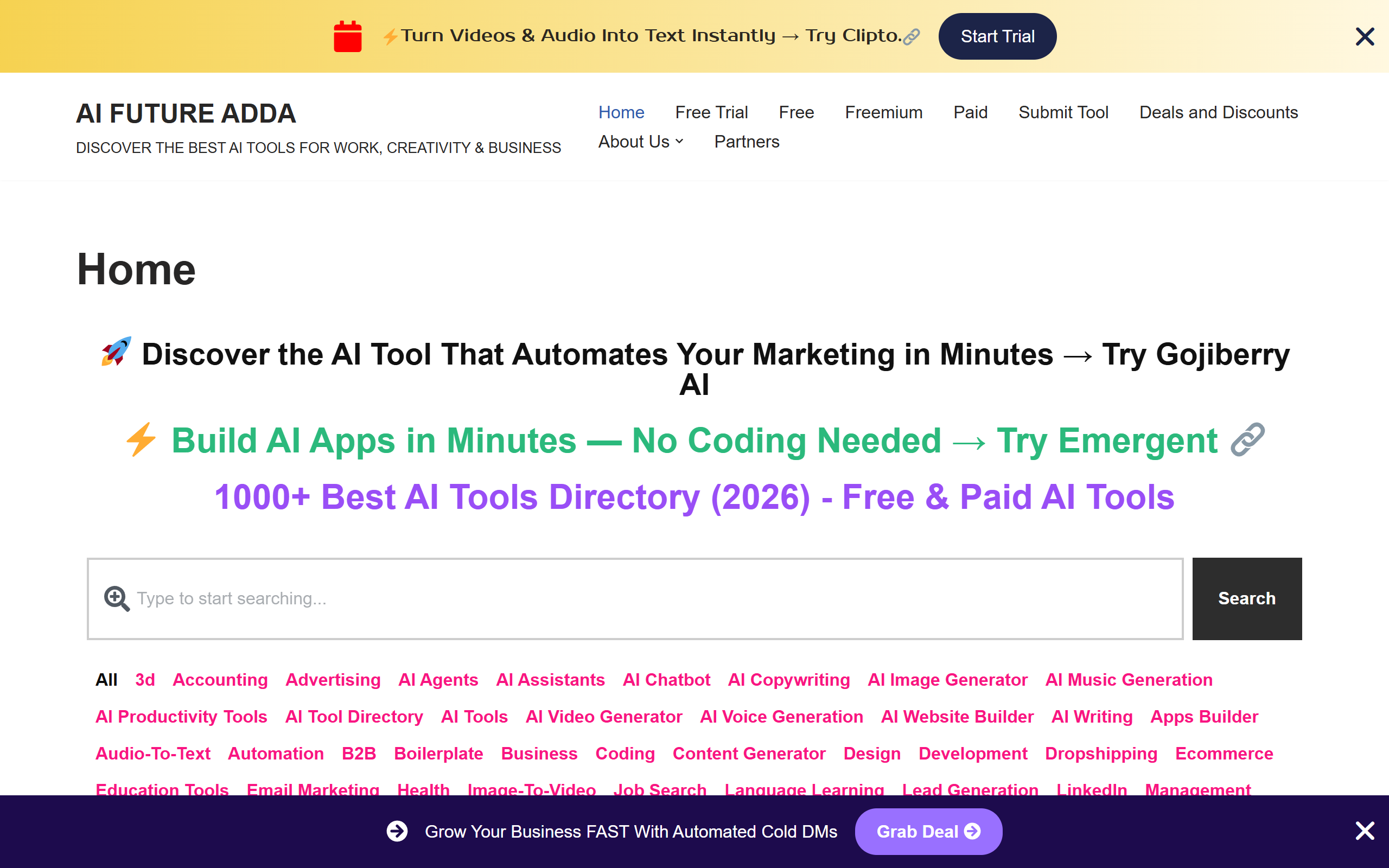 AI FUTURE ADDA - Discover the Best AI Tools screenshot