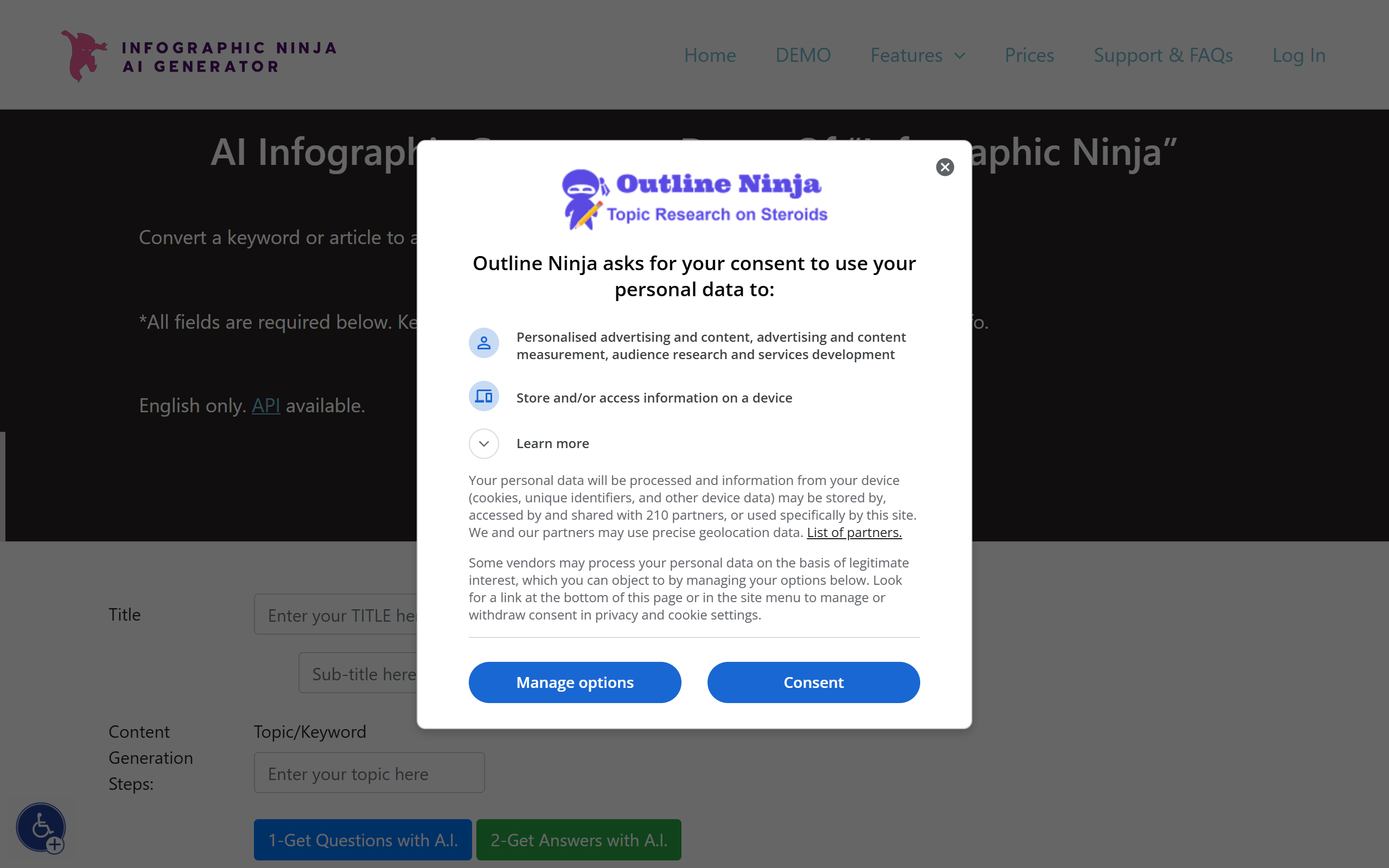 AI Infographic Generator screenshot