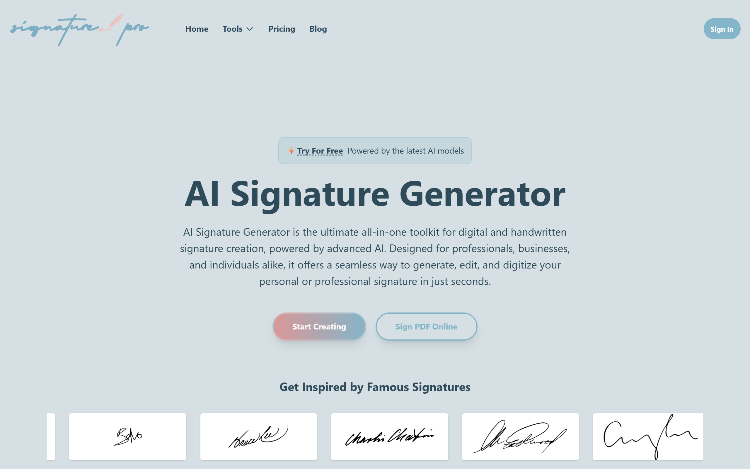 AI Signature Generator screenshot