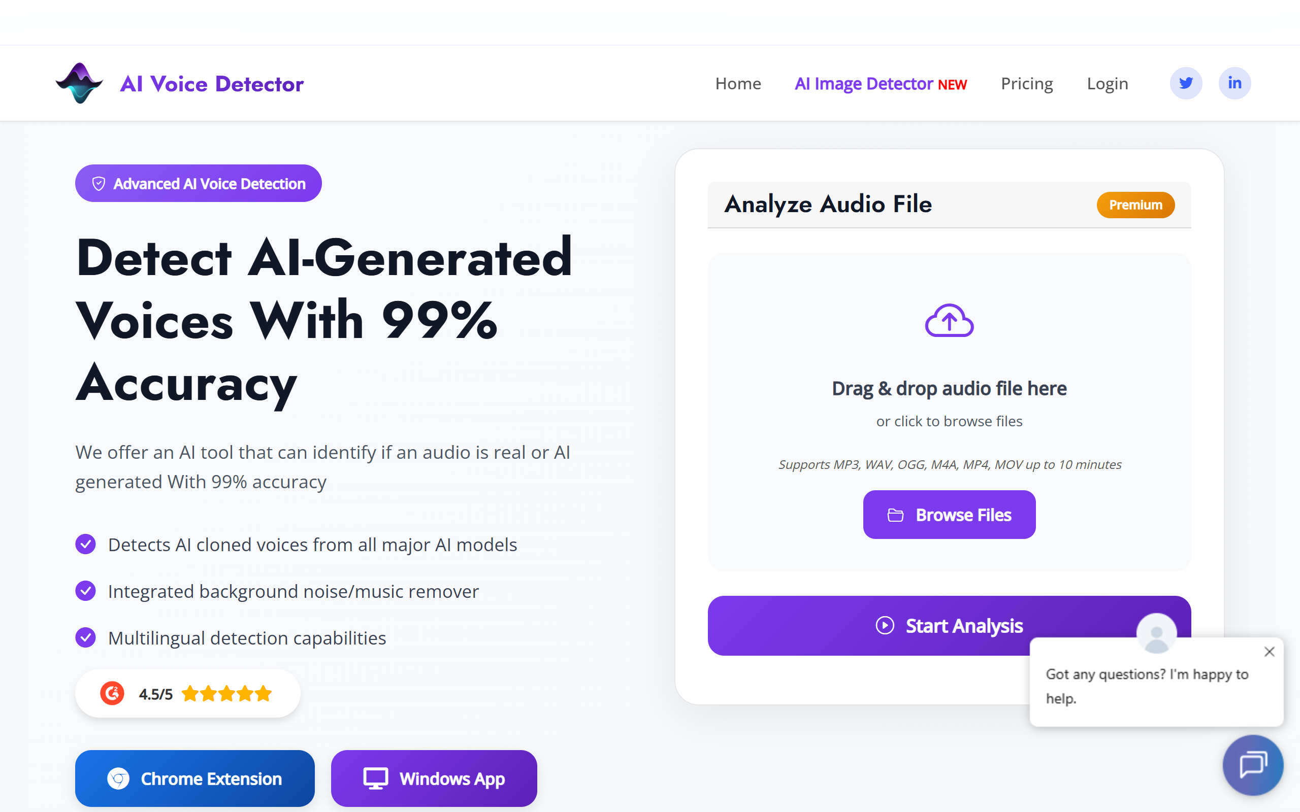 AI voice detector screenshot