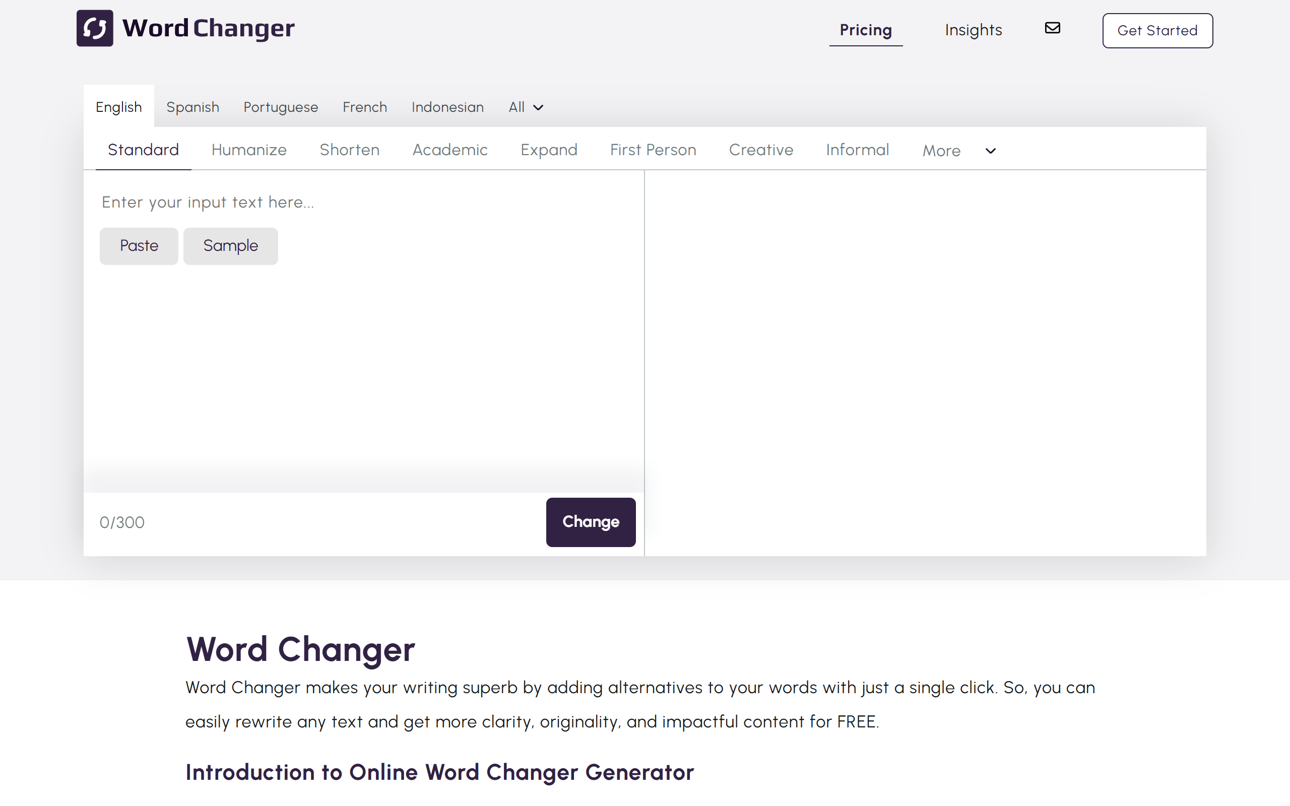 AI Word Changer screenshot