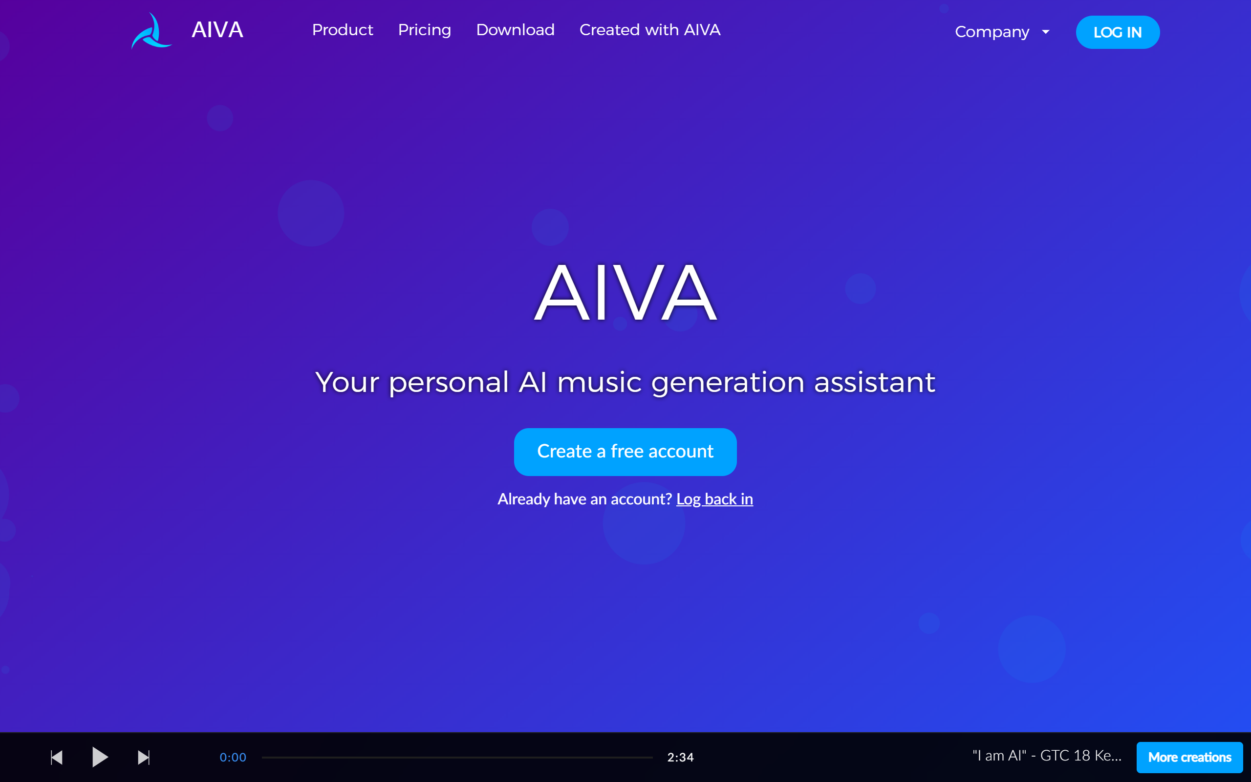 AIVA screenshot
