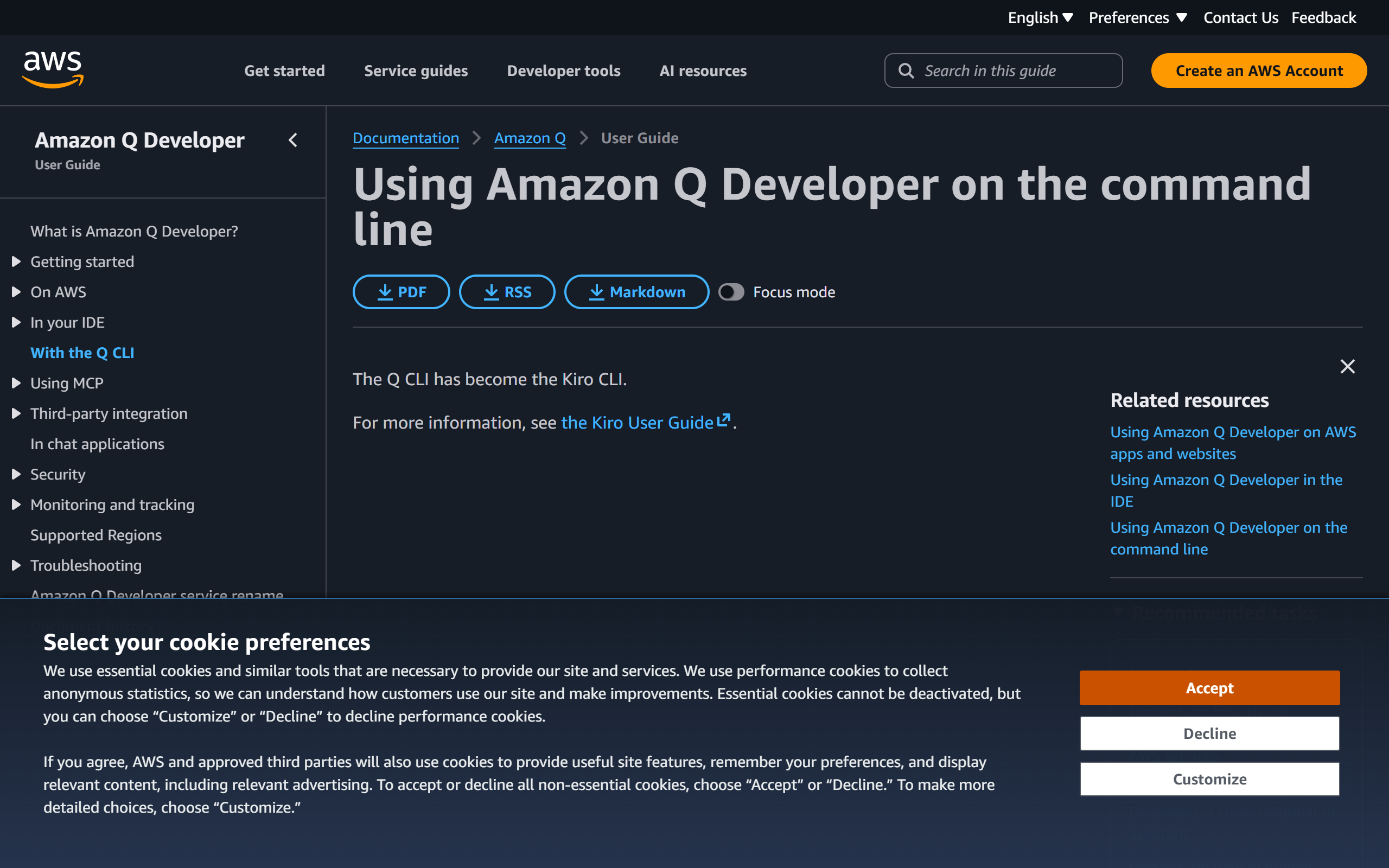 Amazon Q Developer CLI screenshot