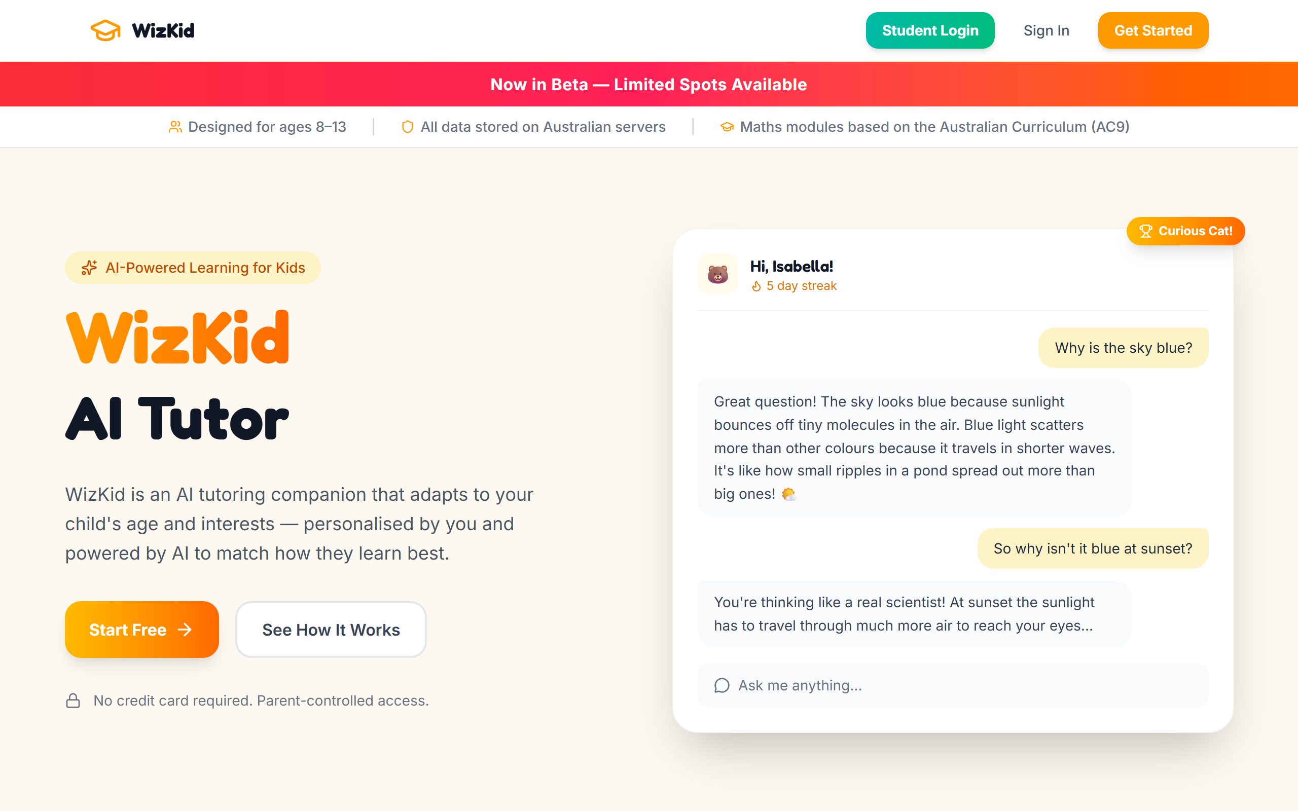 An AI Tutor for Kids with Visualisations screenshot