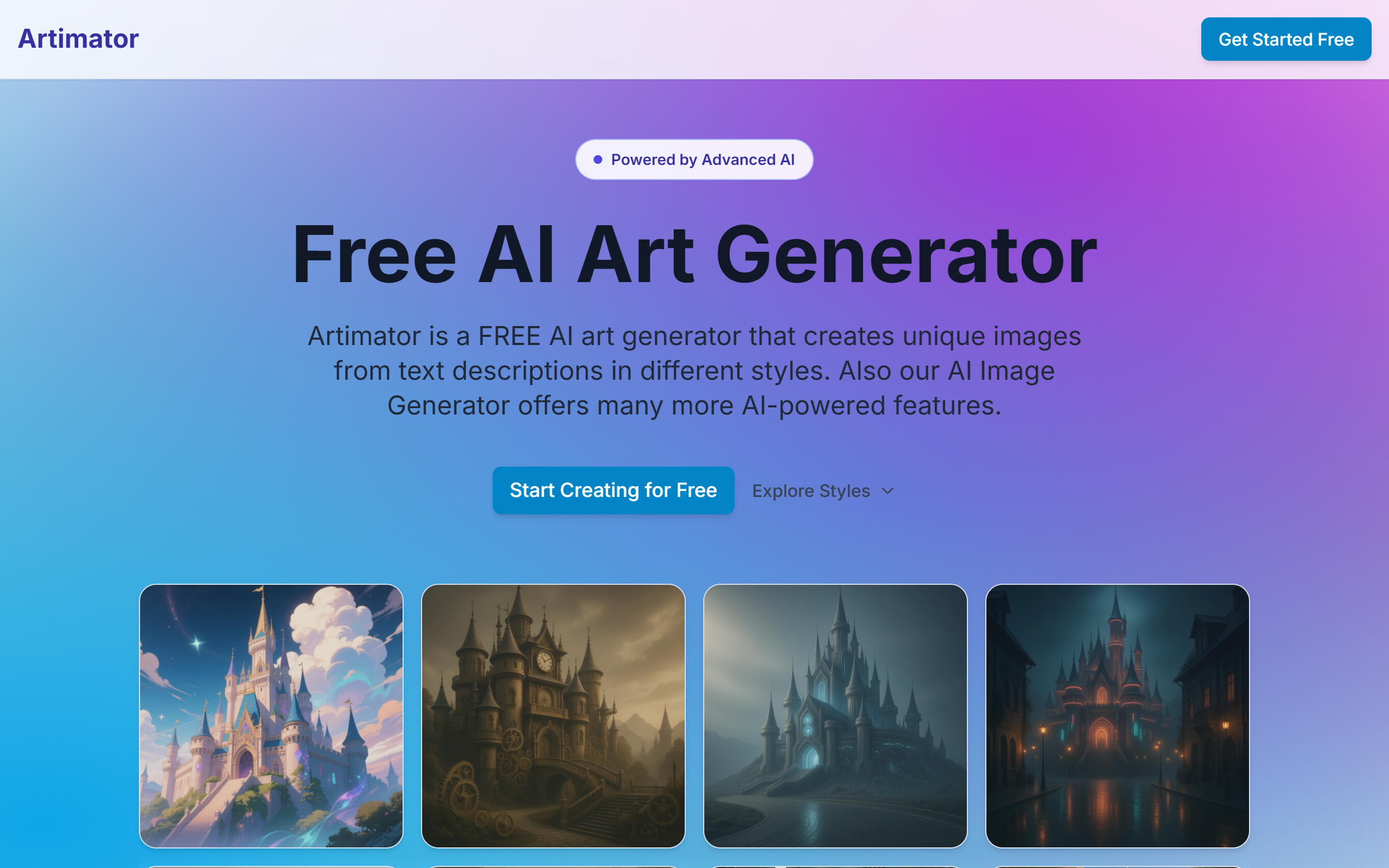 Artimator screenshot
