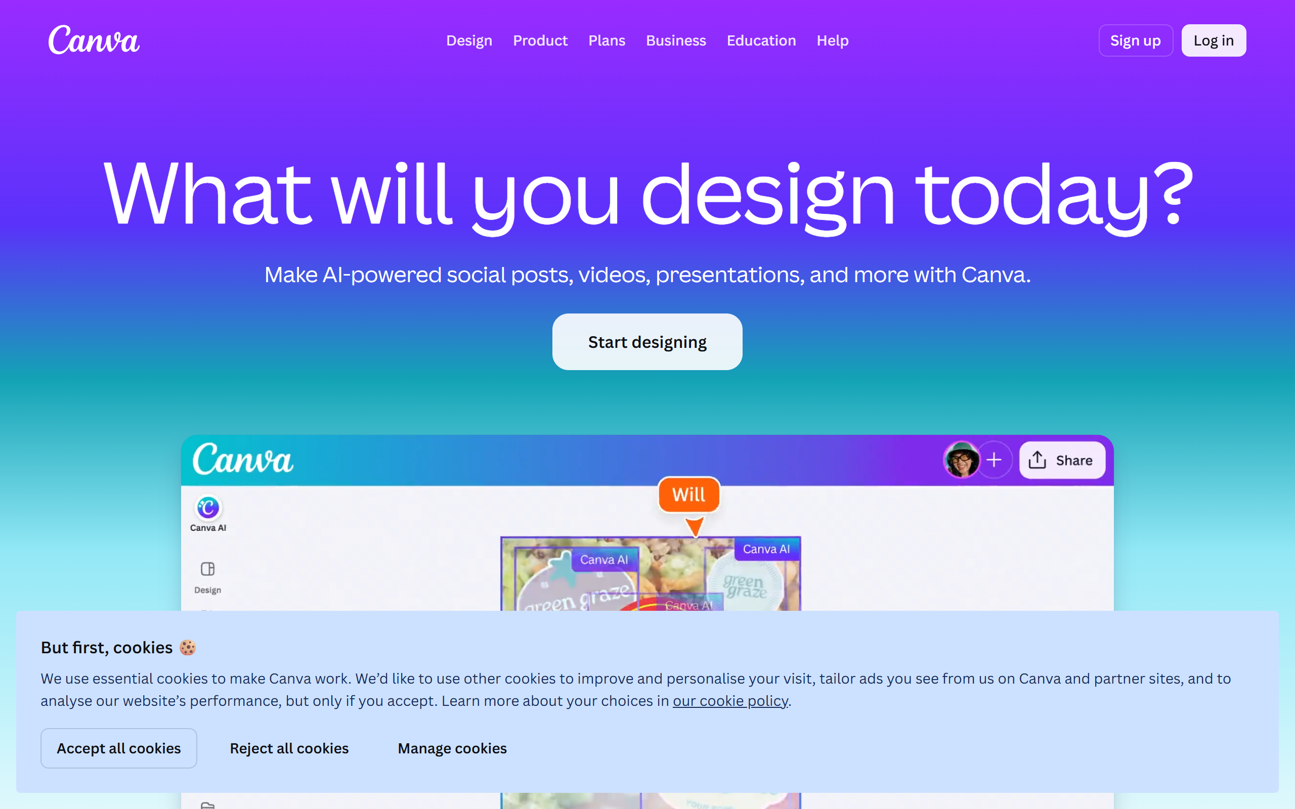 Canva AI screenshot