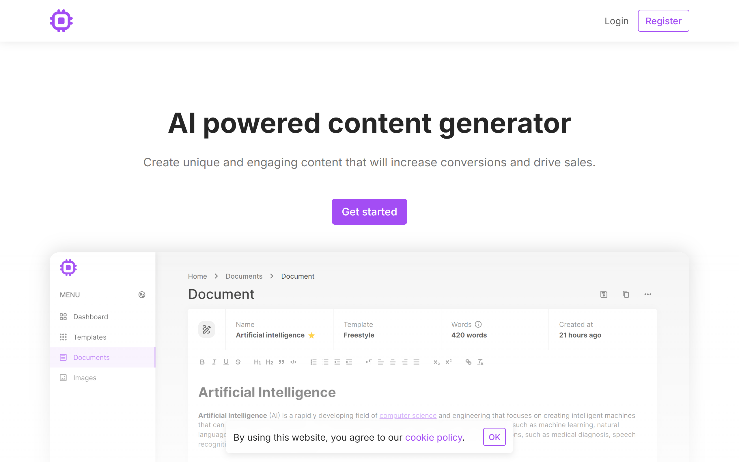 Content Generator screenshot