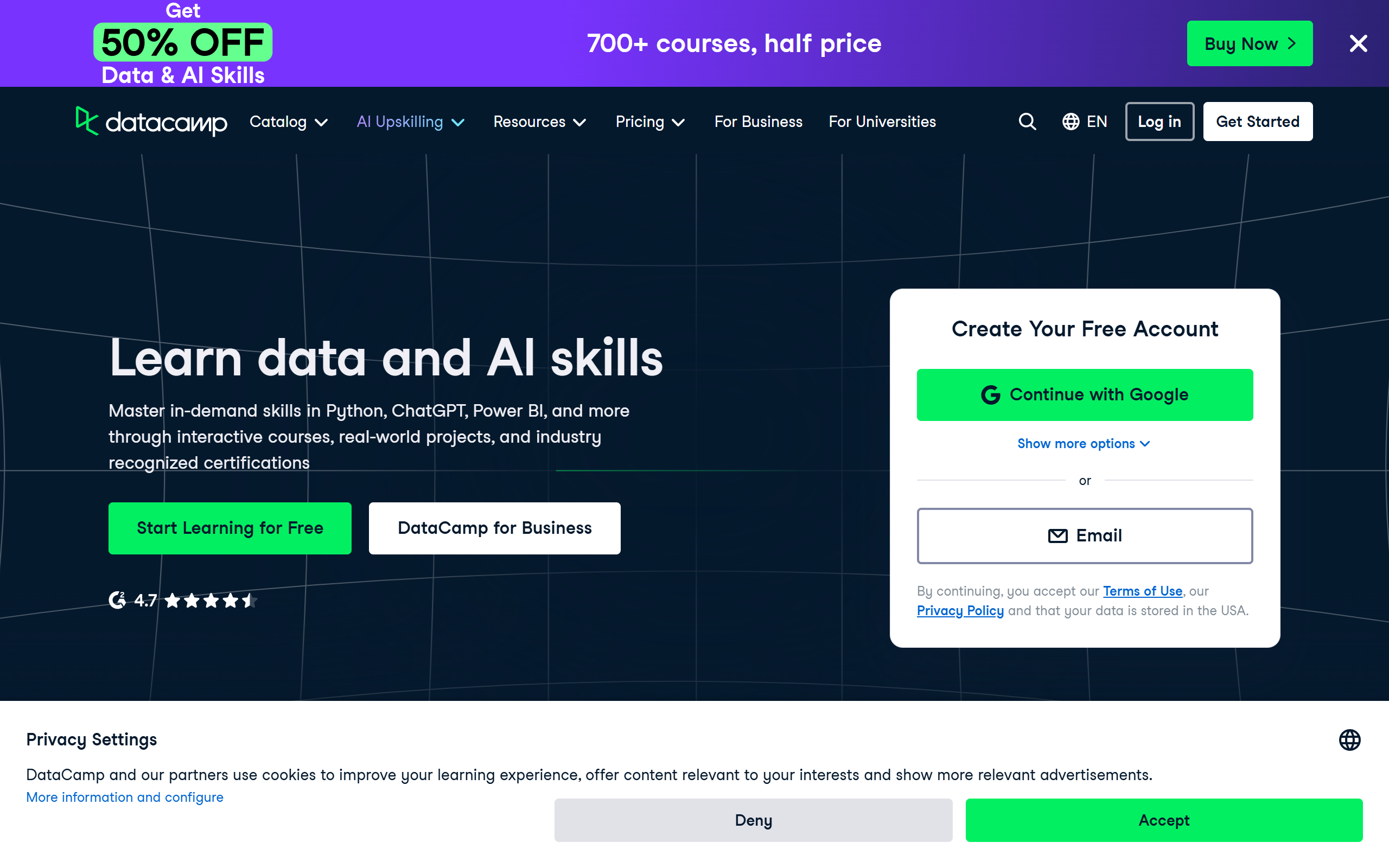 DataCamp screenshot