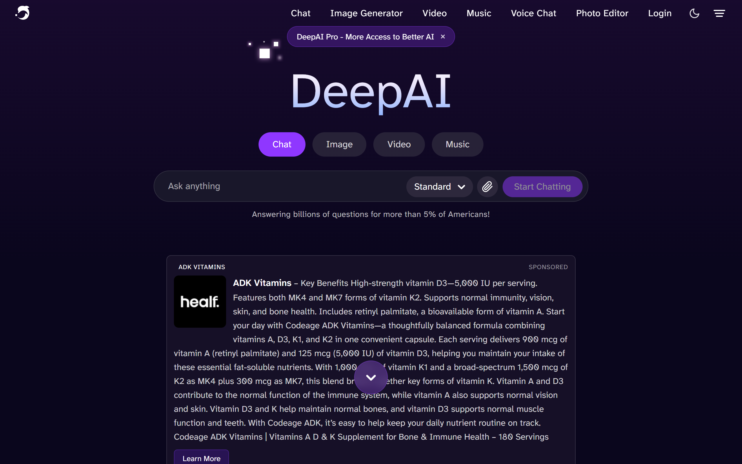 DeepAI screenshot
