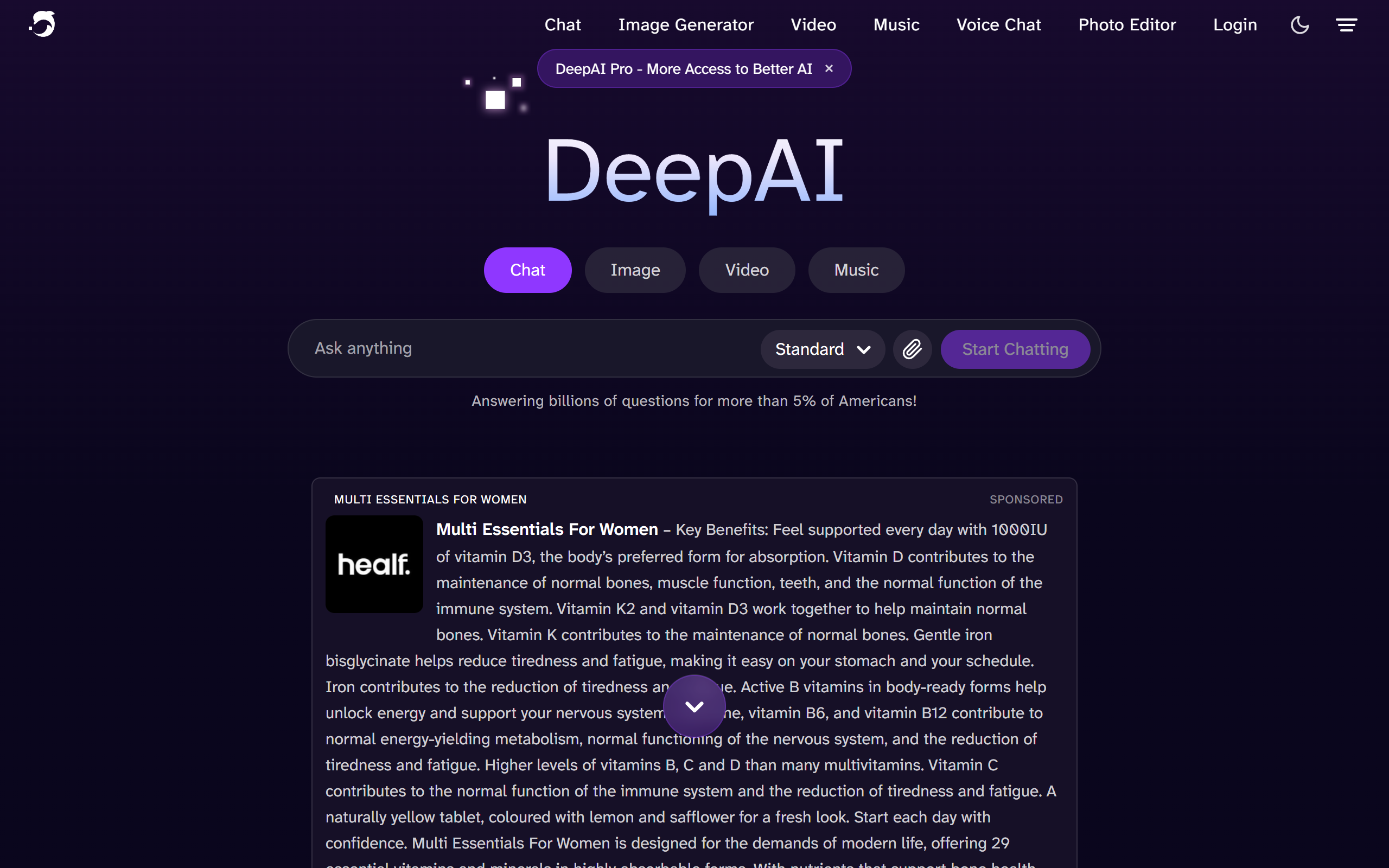 DeepAI screenshot