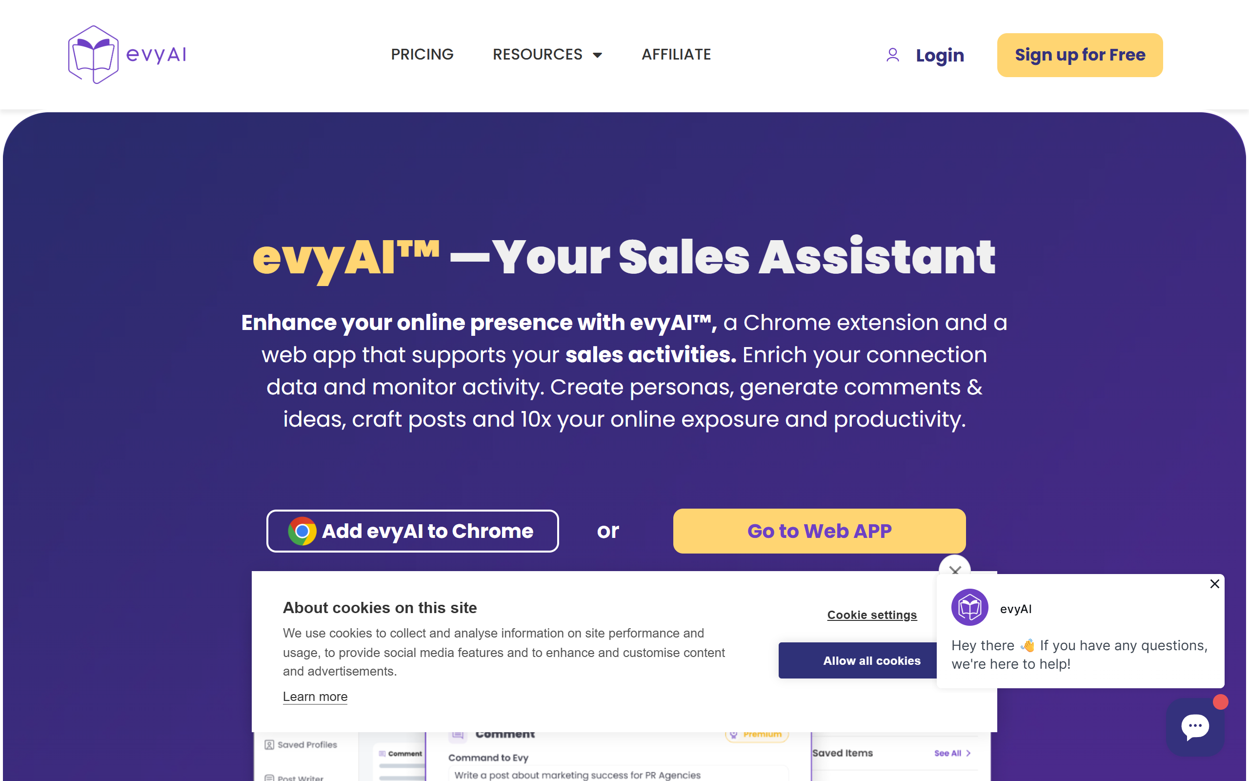 evyAI screenshot