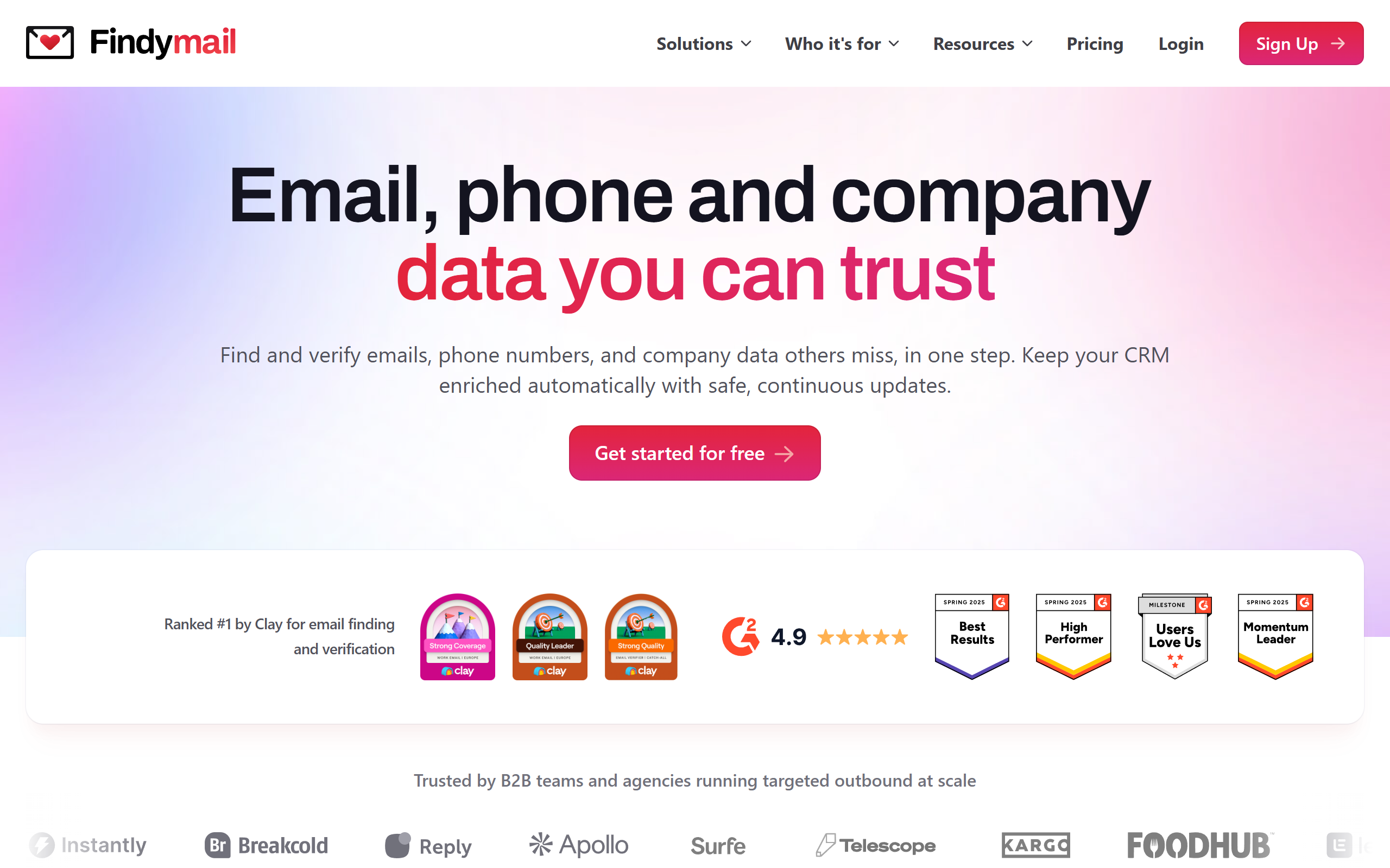 Findymail screenshot