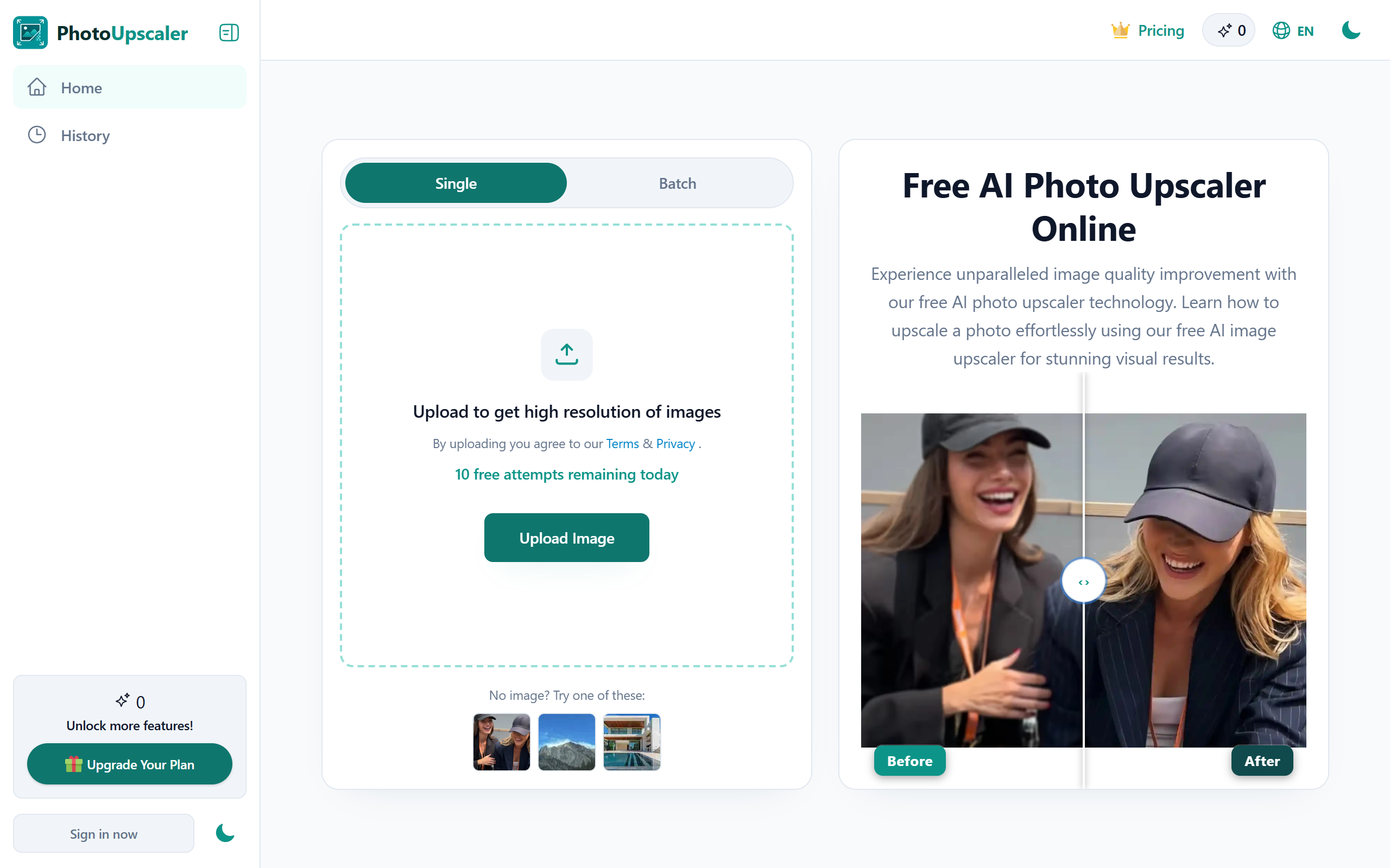 Free AI Photo Upscaler screenshot