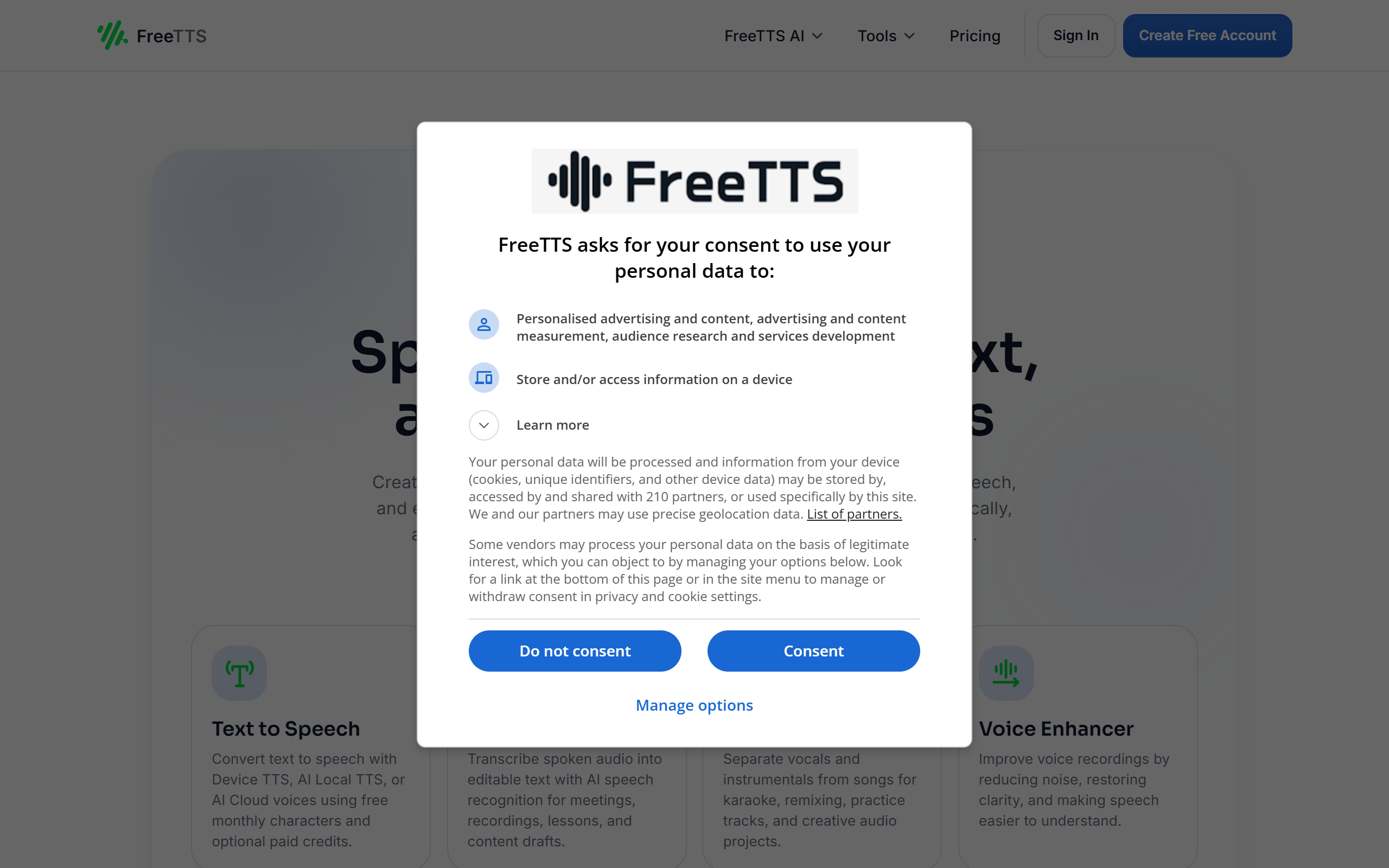 Free TTS screenshot