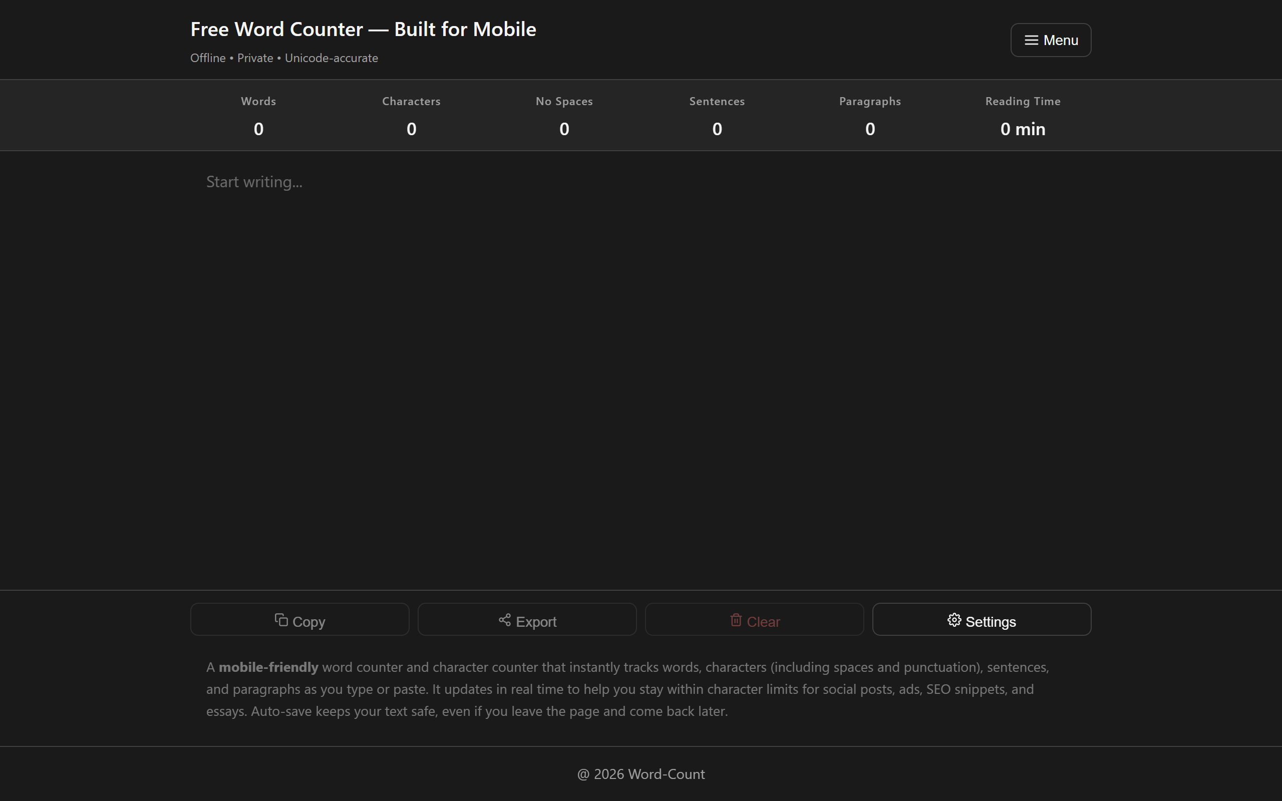 Free Word Counter screenshot