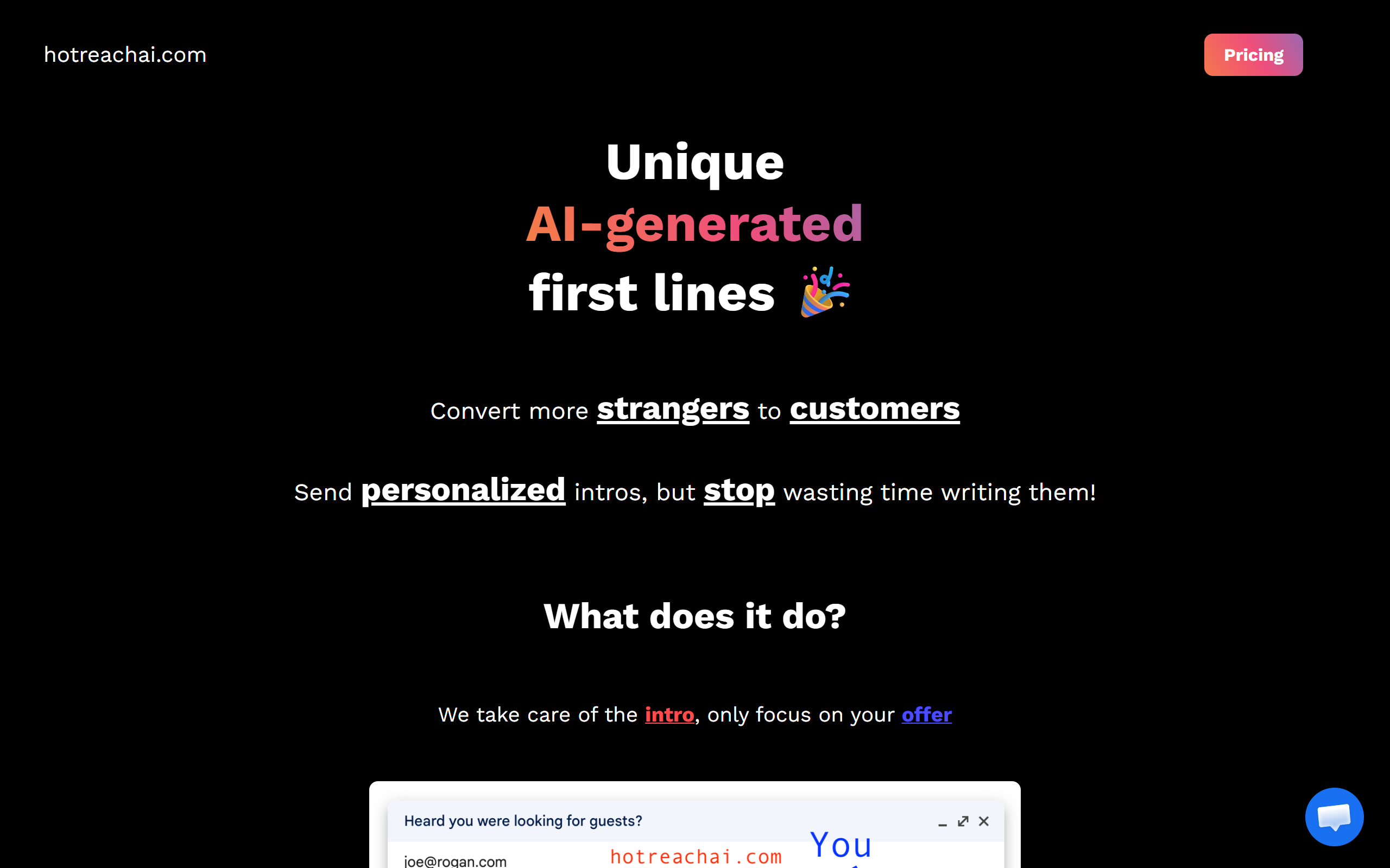 Hotreachai screenshot