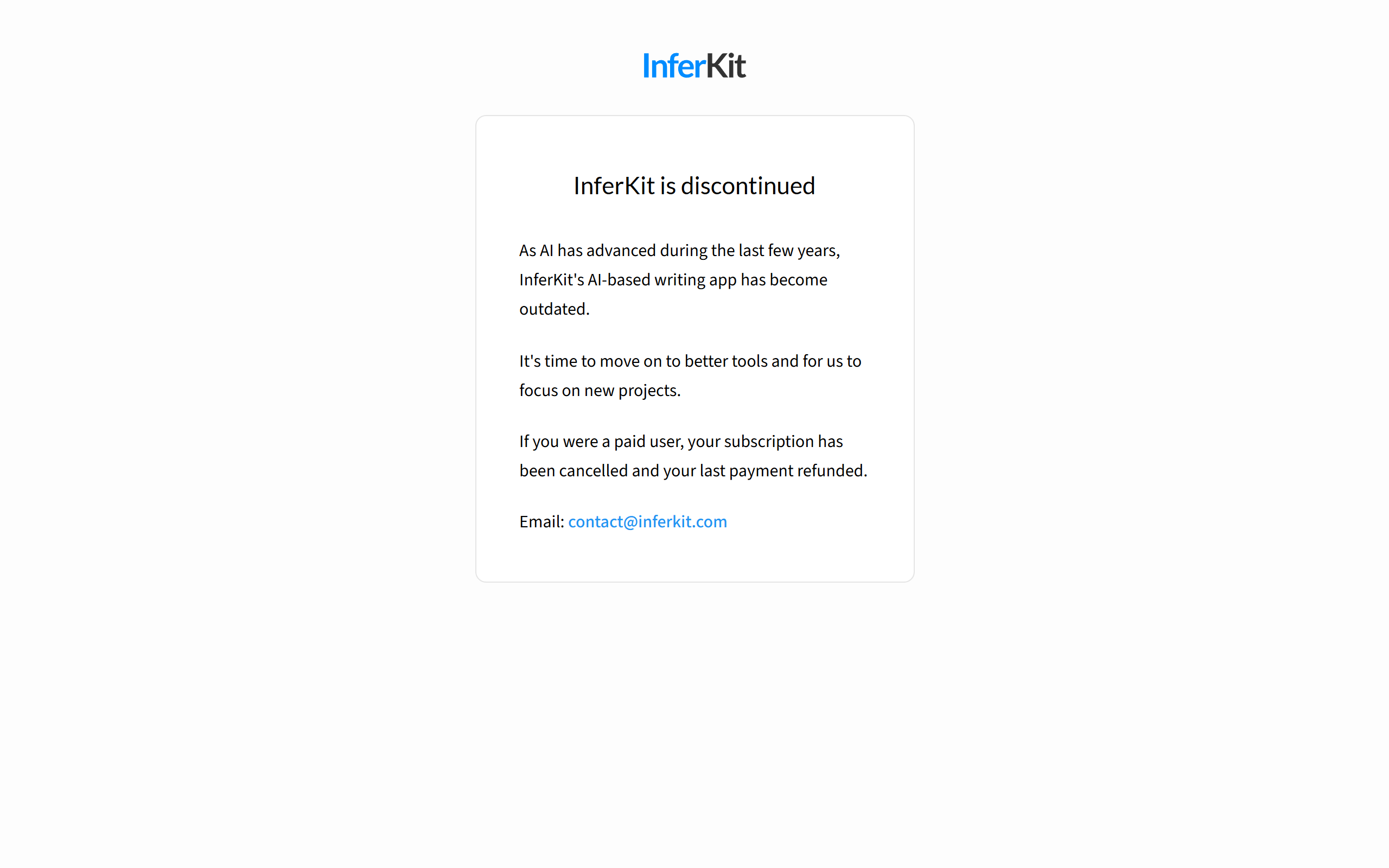 Inferkit screenshot