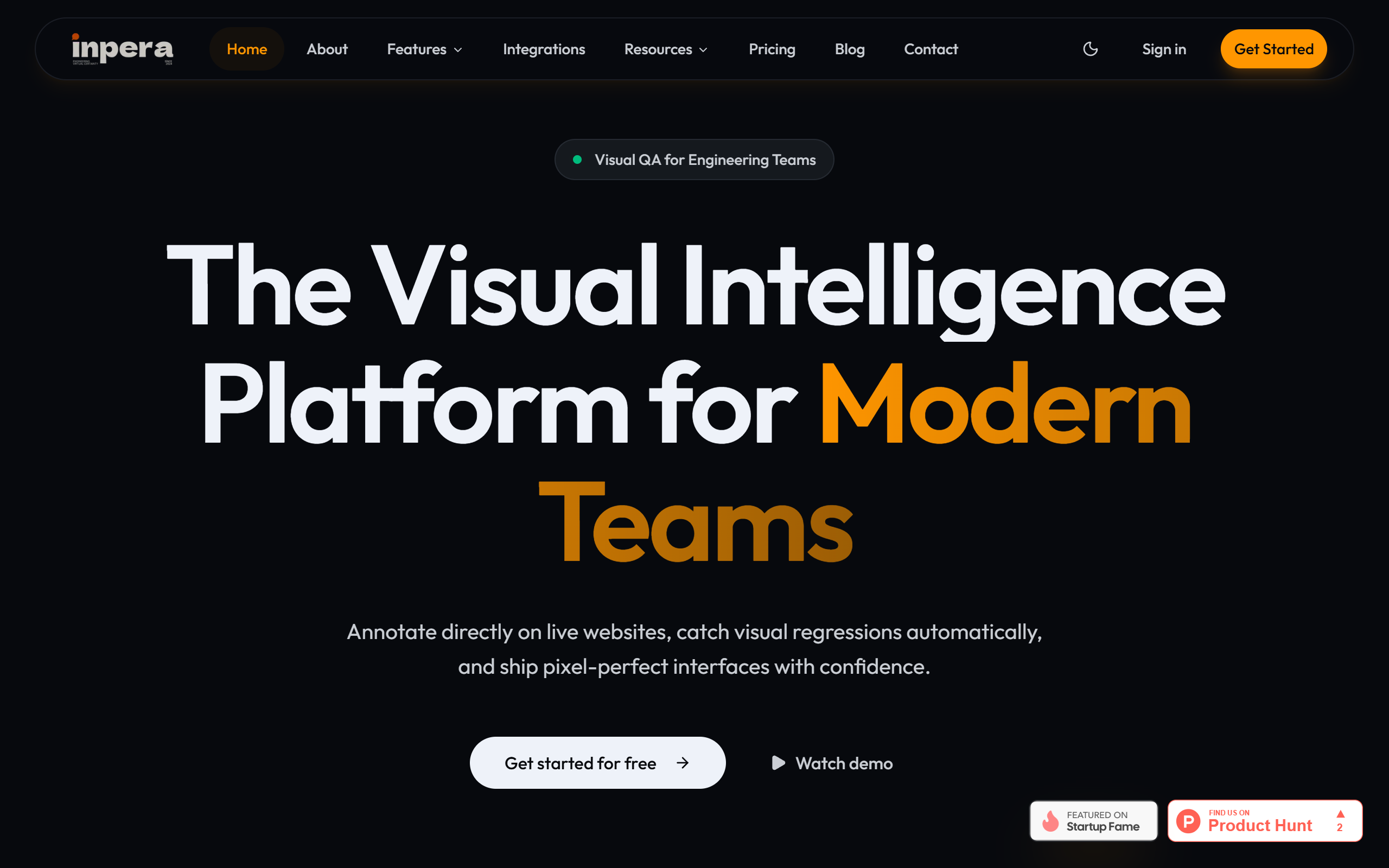 Inpera | Visual intelligence platform screenshot