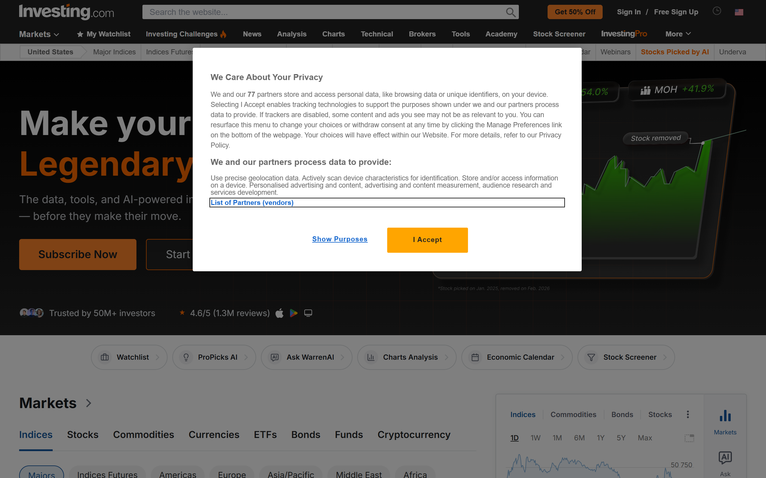 Investing screenshot