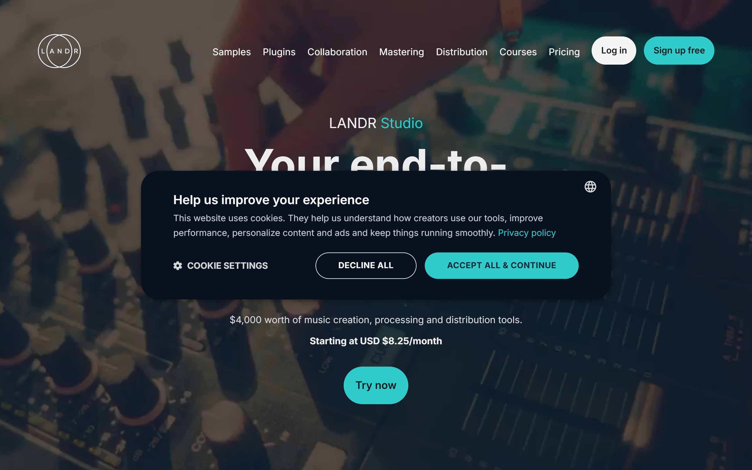 Landr screenshot