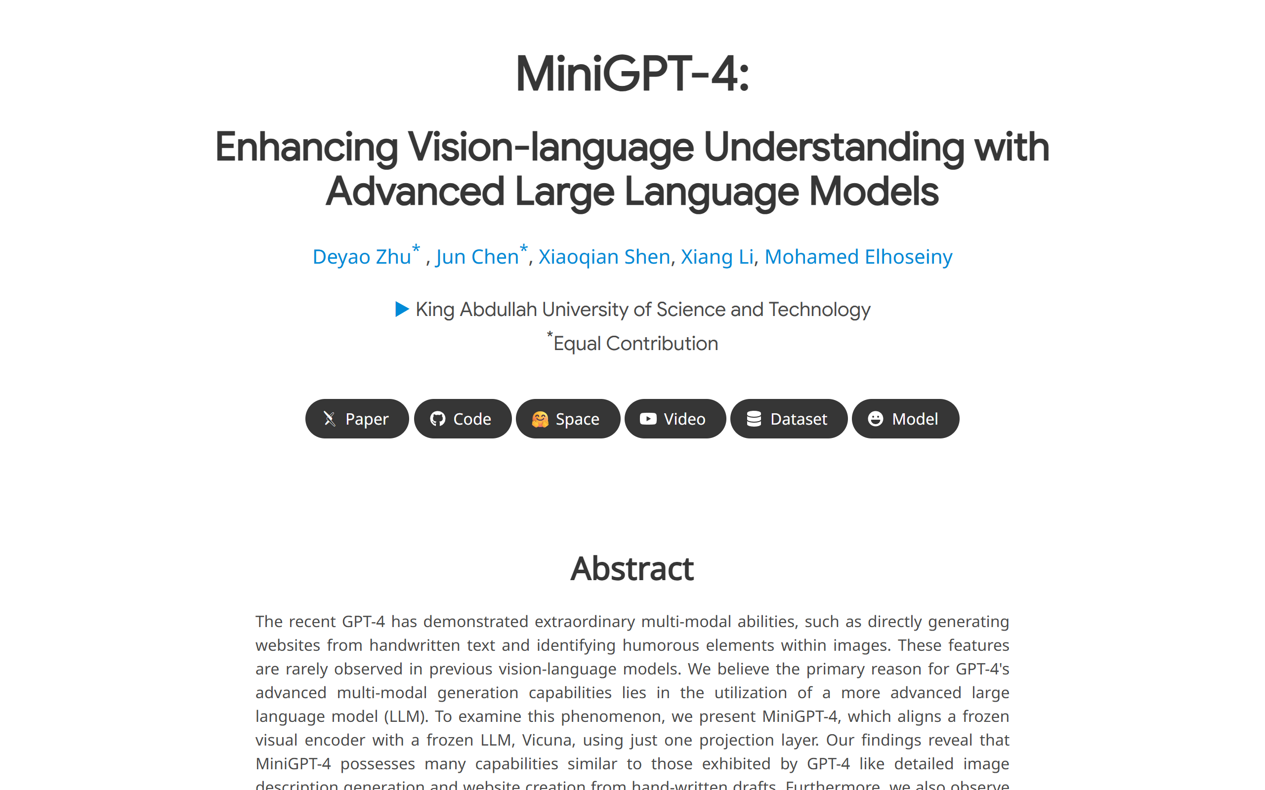 MiniGPT-4 screenshot