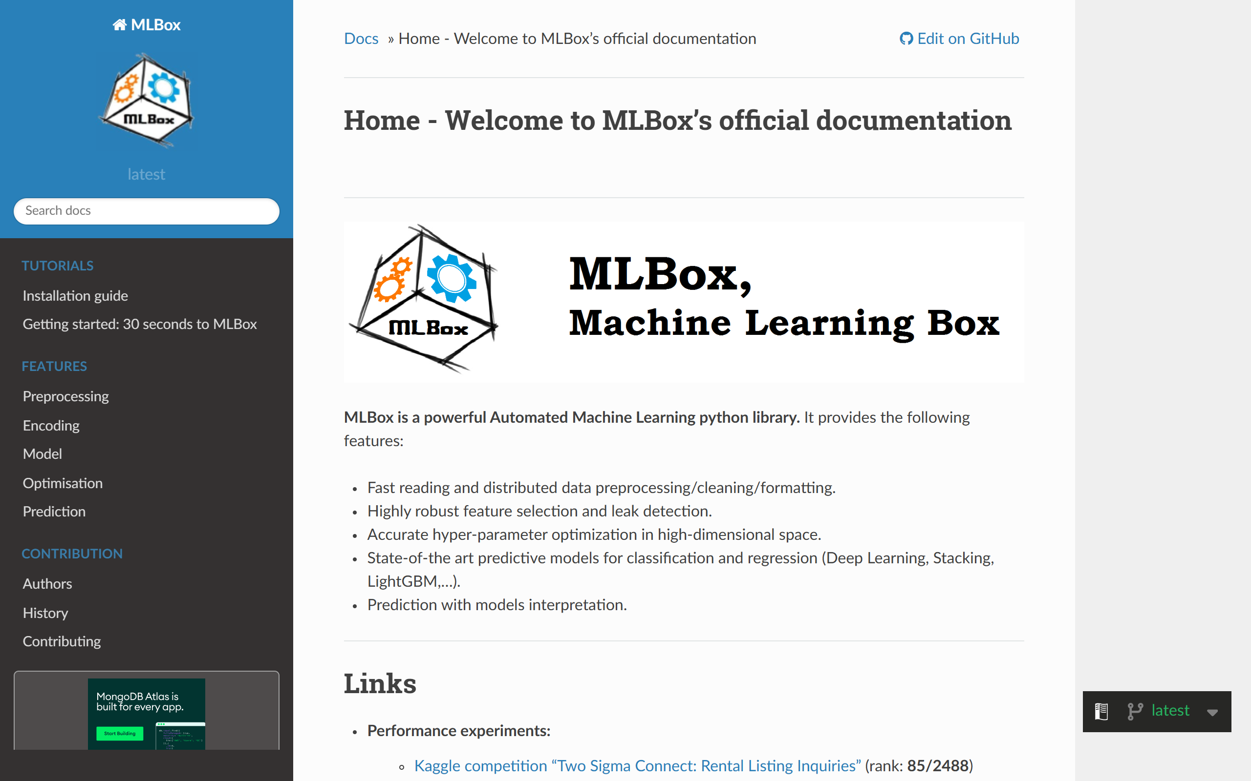 MLbox screenshot