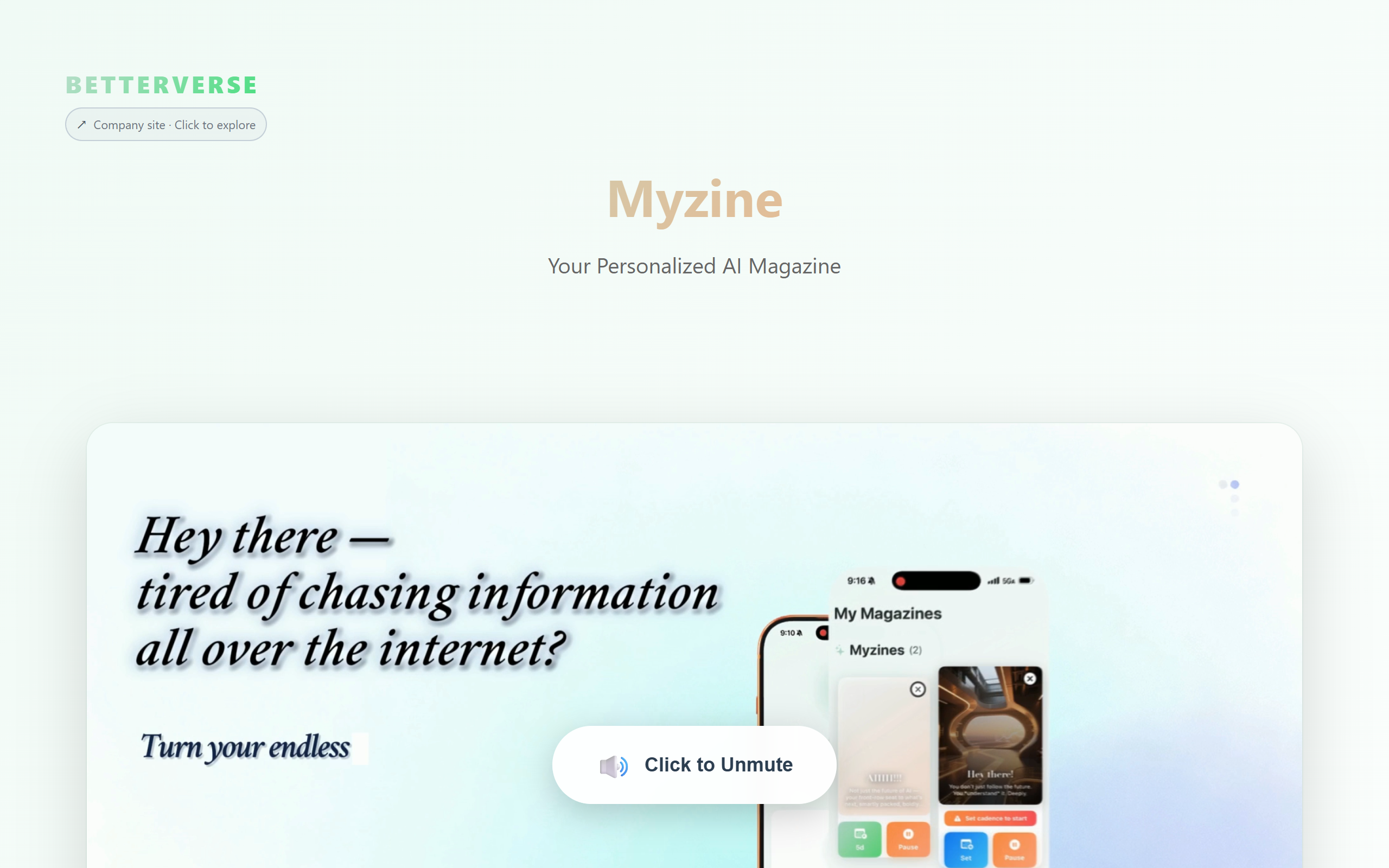 Myzine screenshot