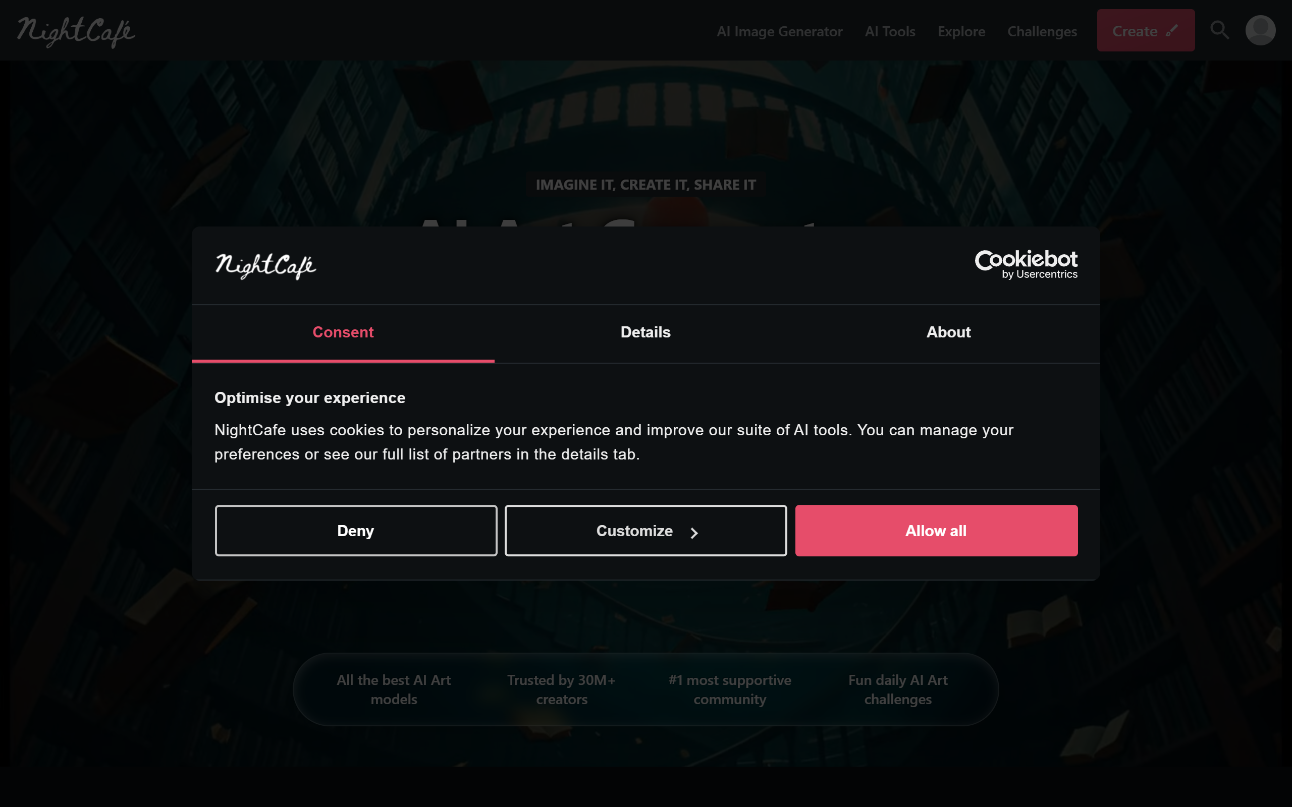 NightCafe Studio screenshot