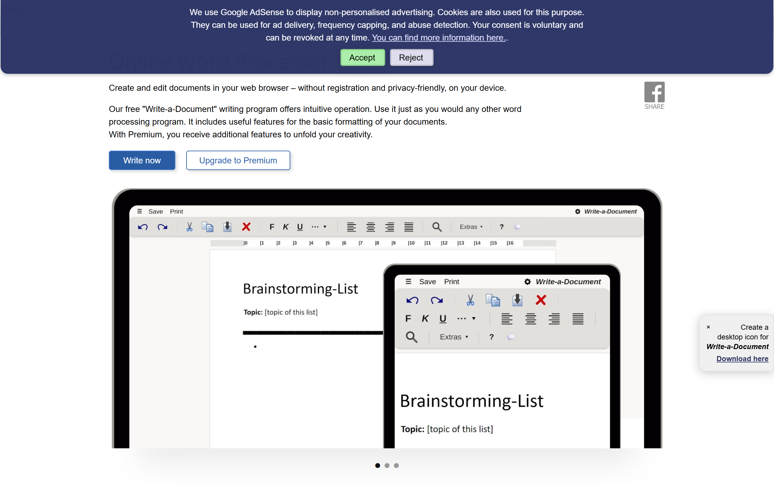 Online Notetaker screenshot