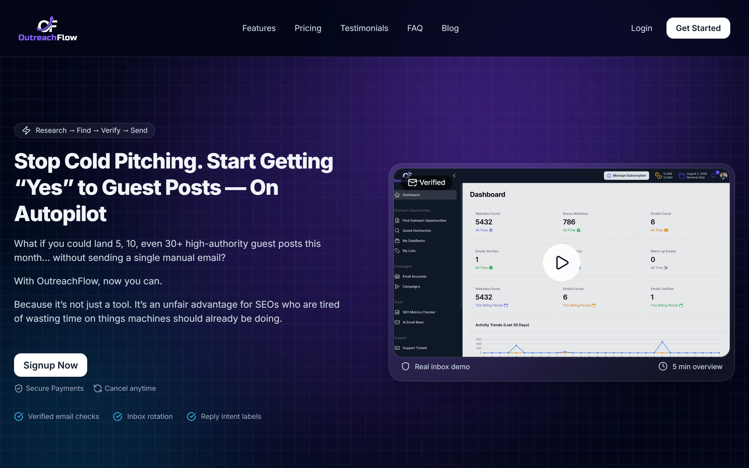 OutreachFlow screenshot