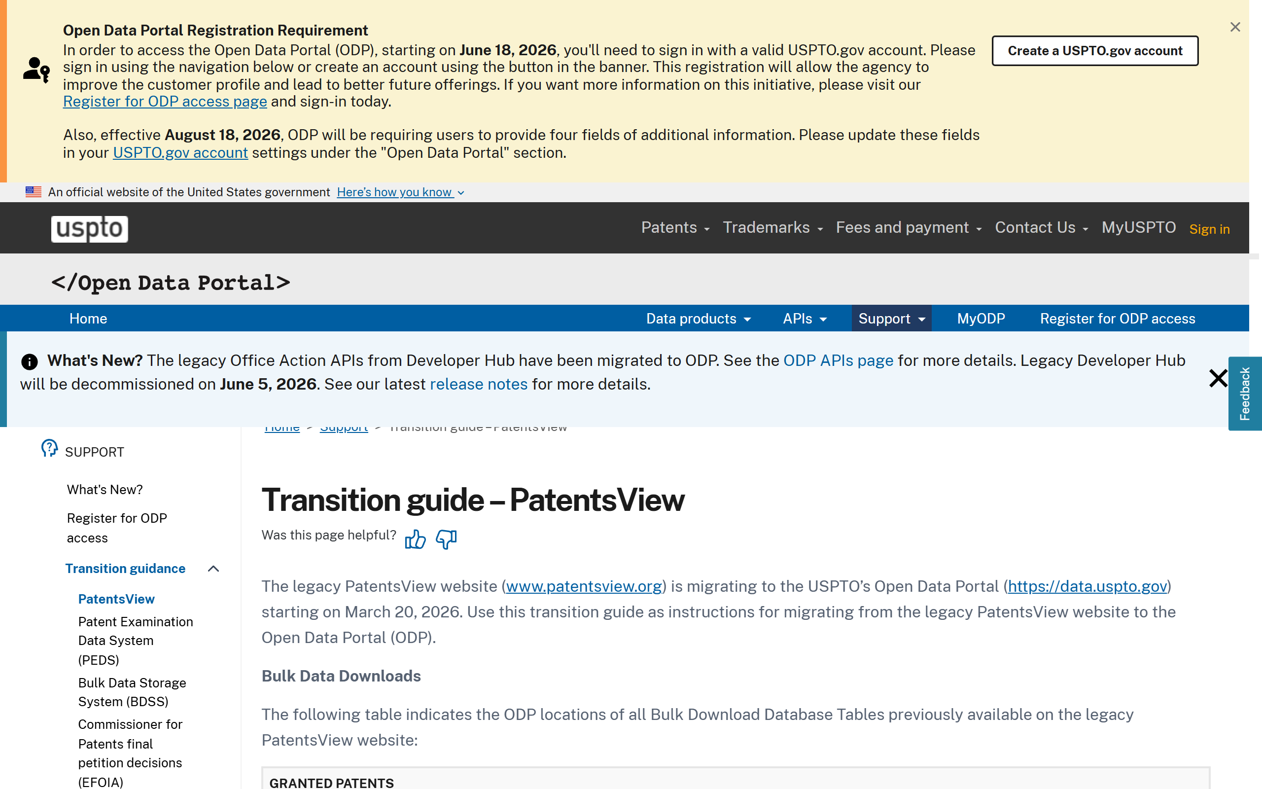 PatentsView screenshot