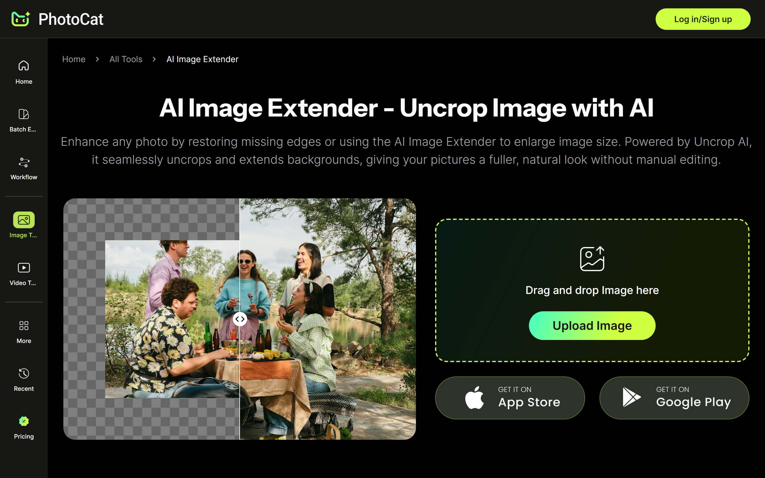 PhotoCat AI Image Extender screenshot