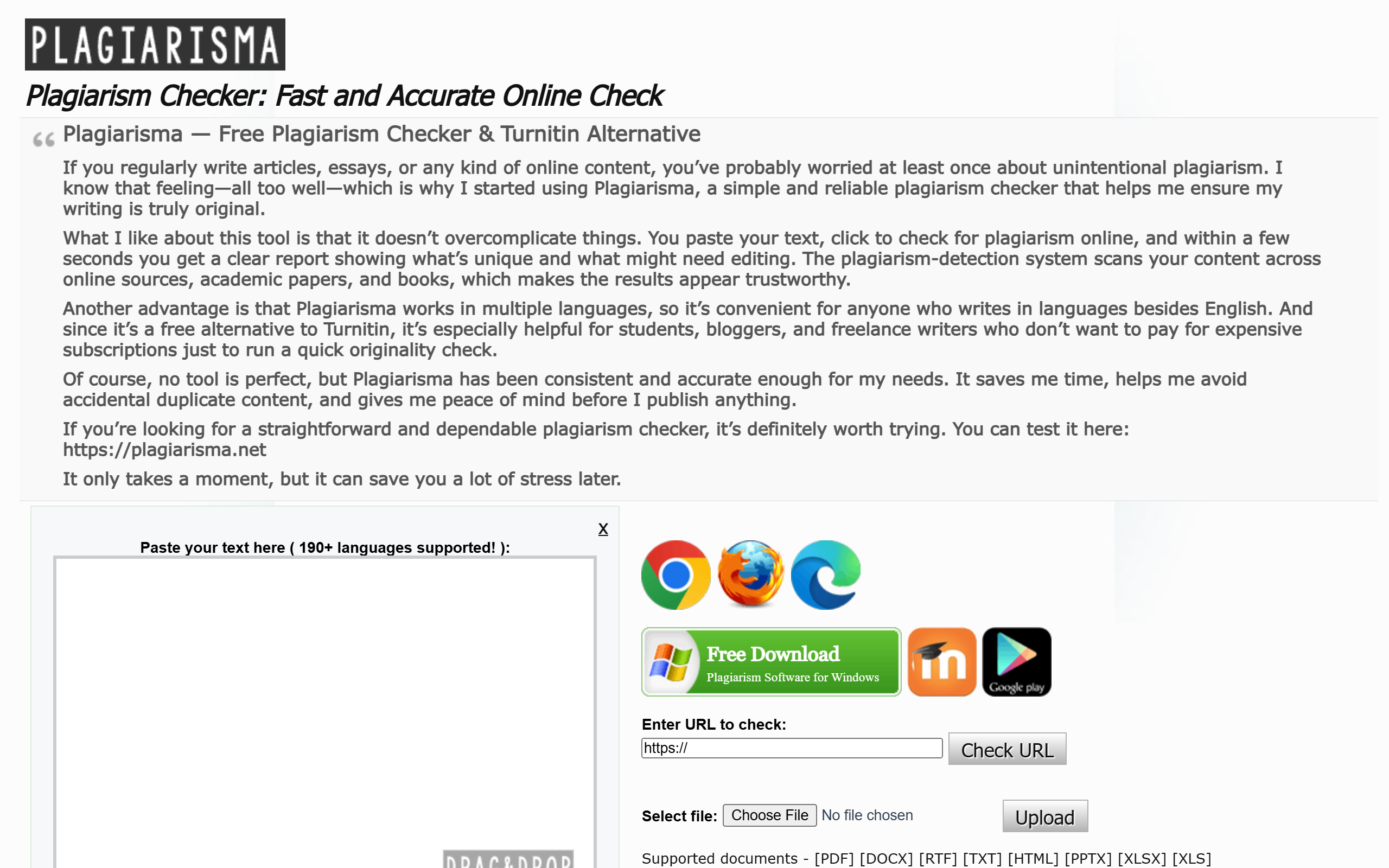 Plagiarisma screenshot