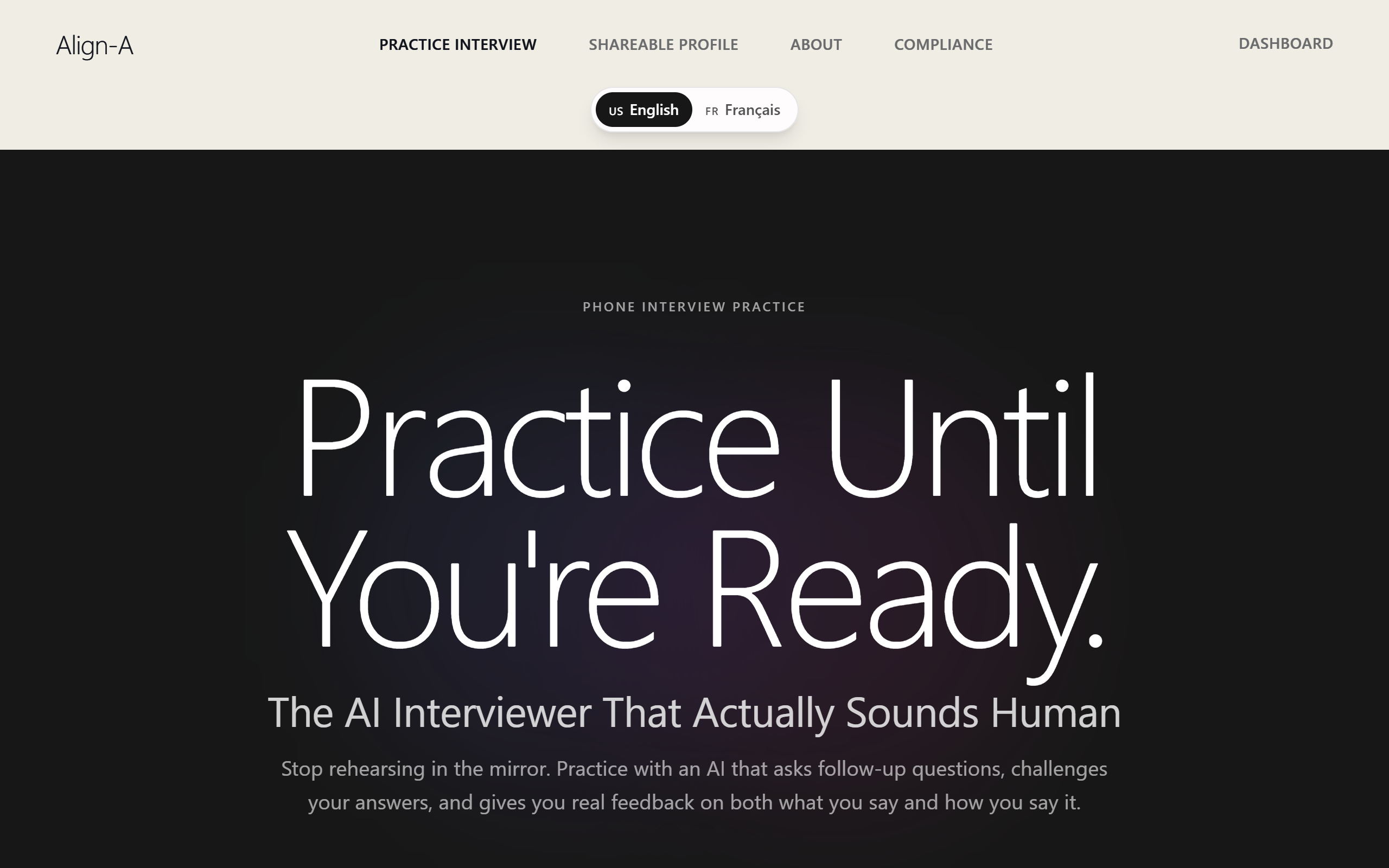 Practice Job Interviews with Align-A AI screenshot