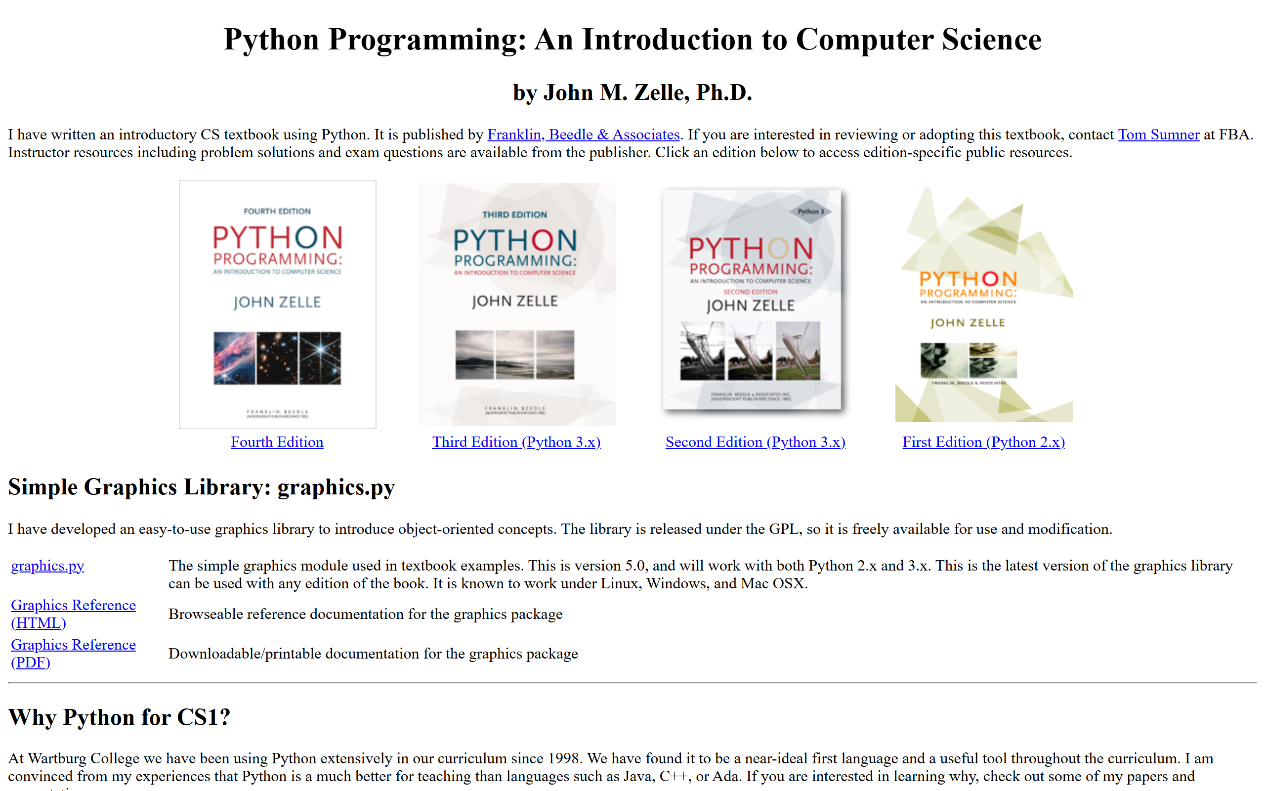 Python Programming: An Introduction to Computer Science by John Zelle screenshot