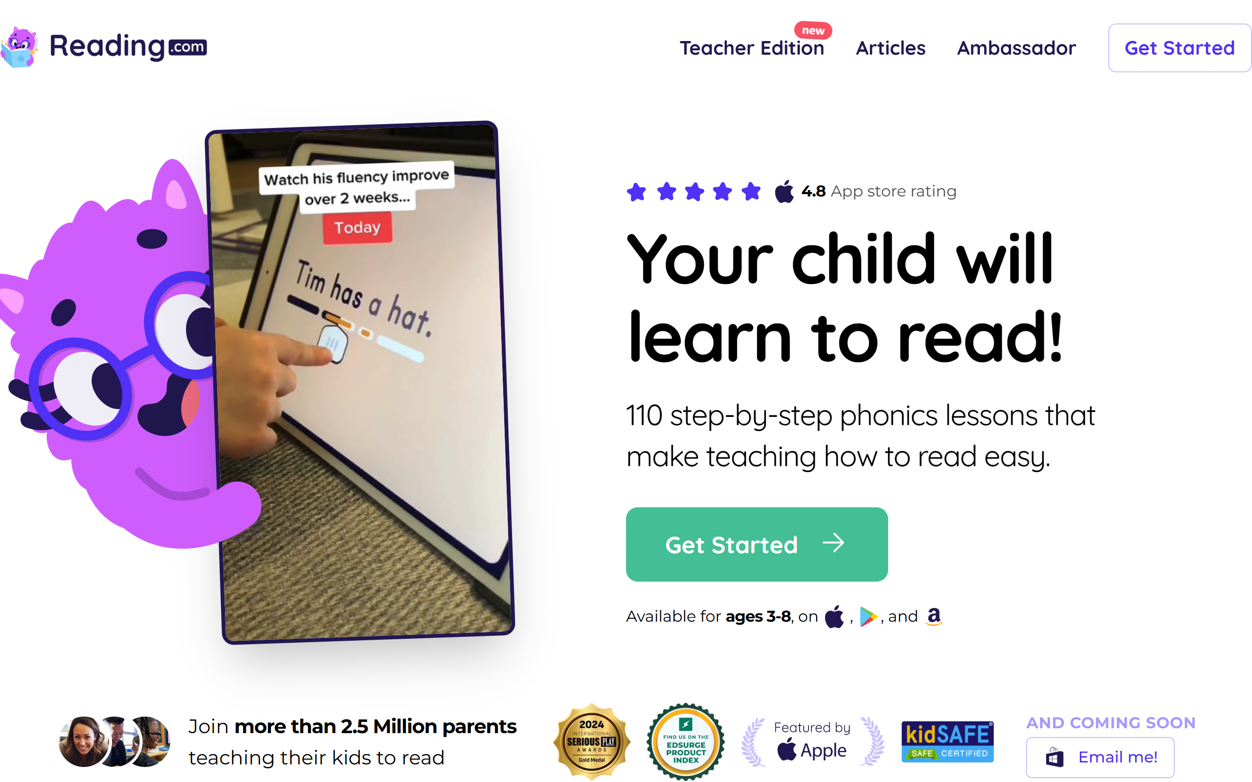 Reading.com screenshot