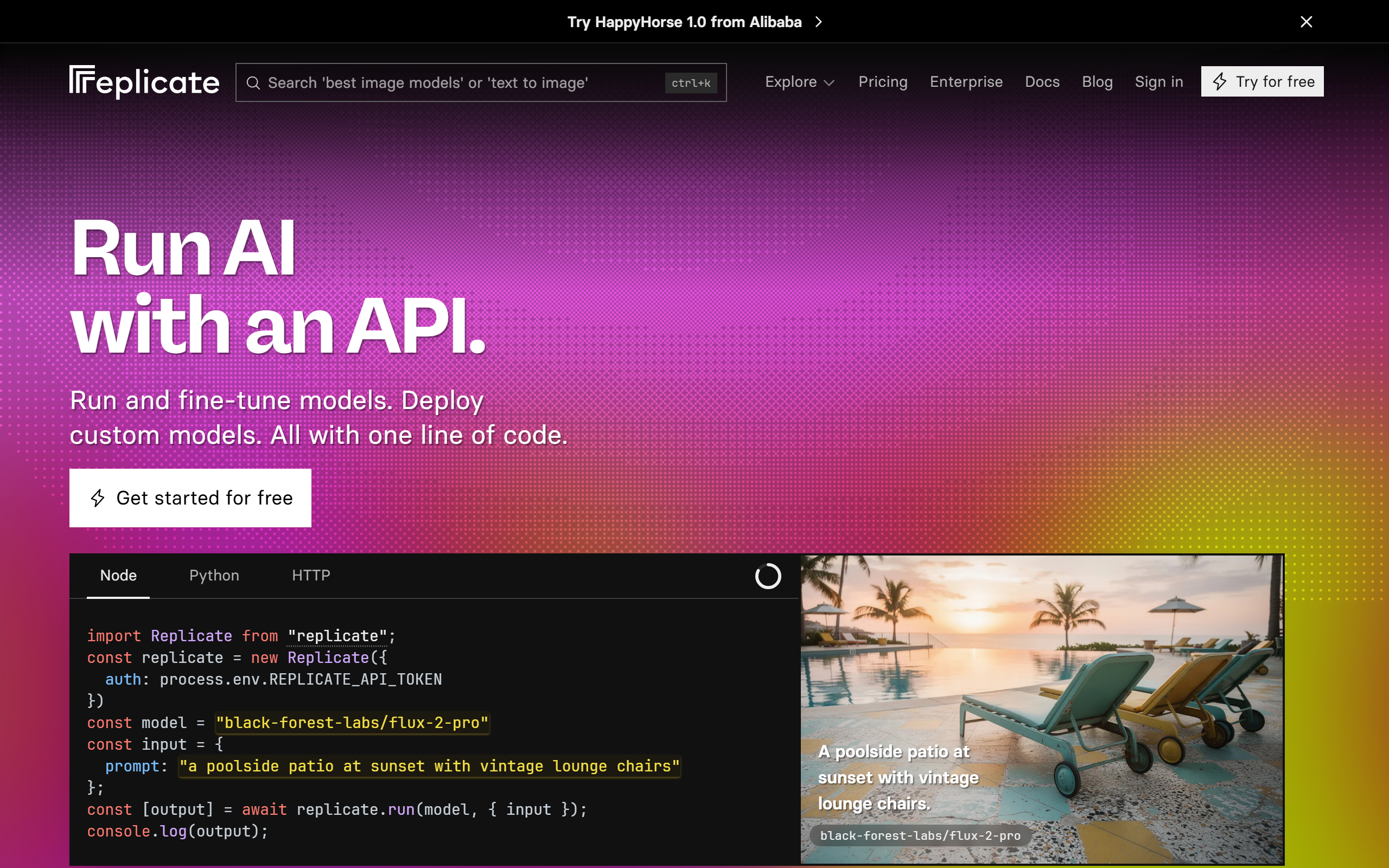 Replicate screenshot