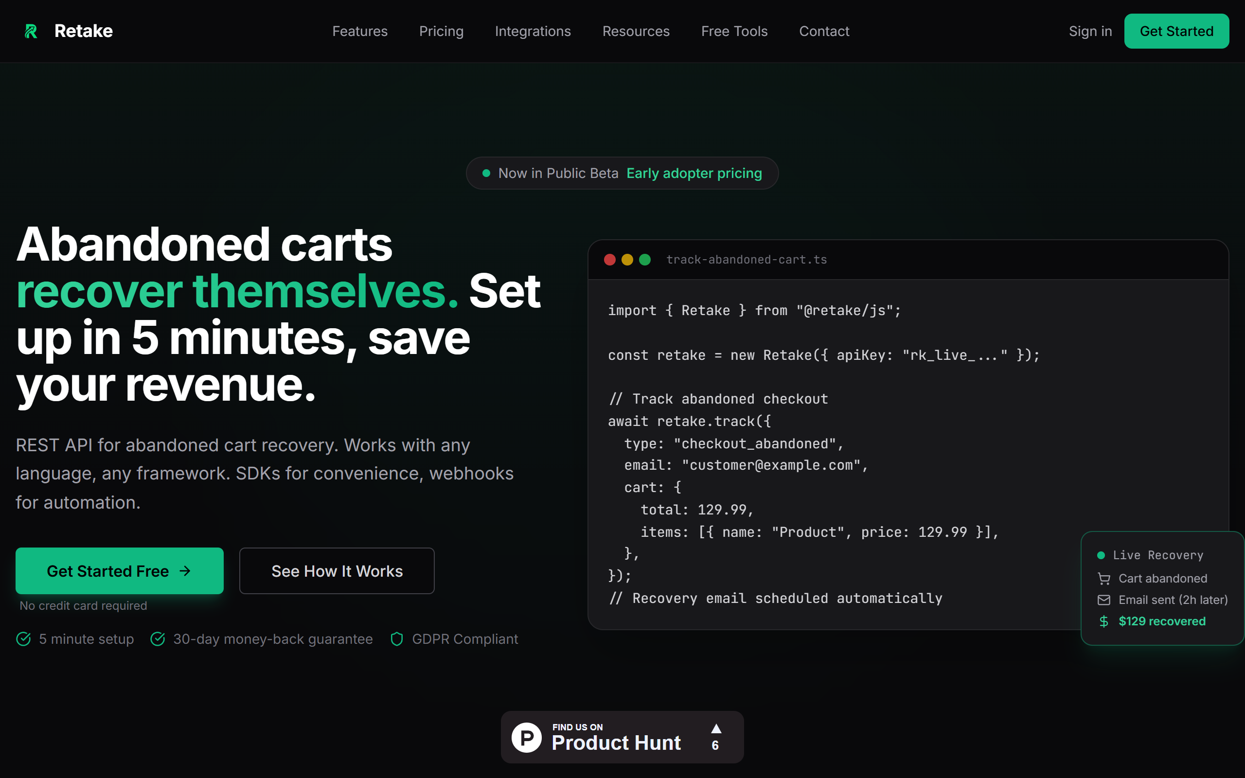 RetakeAPI screenshot
