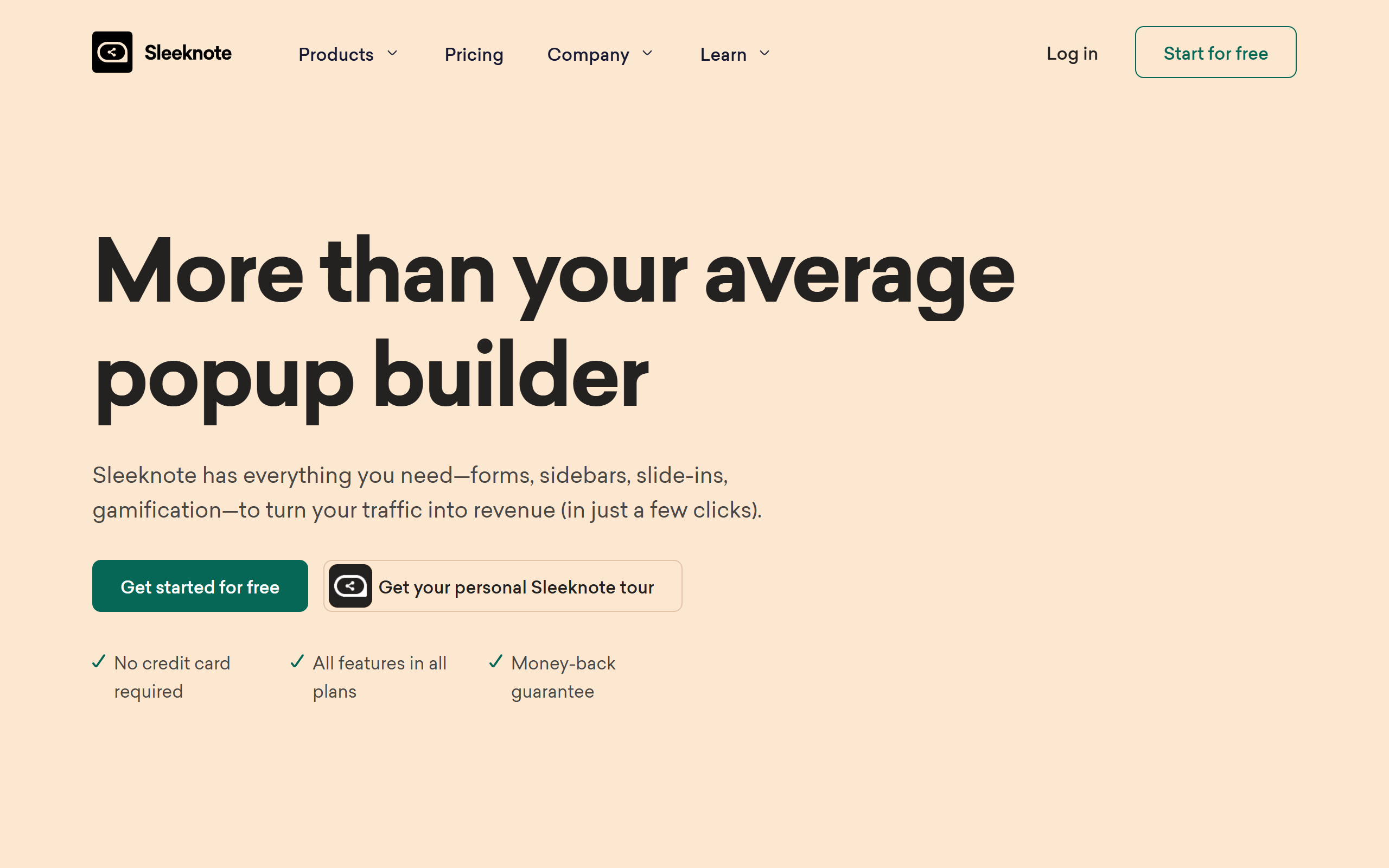 Sleeknote screenshot