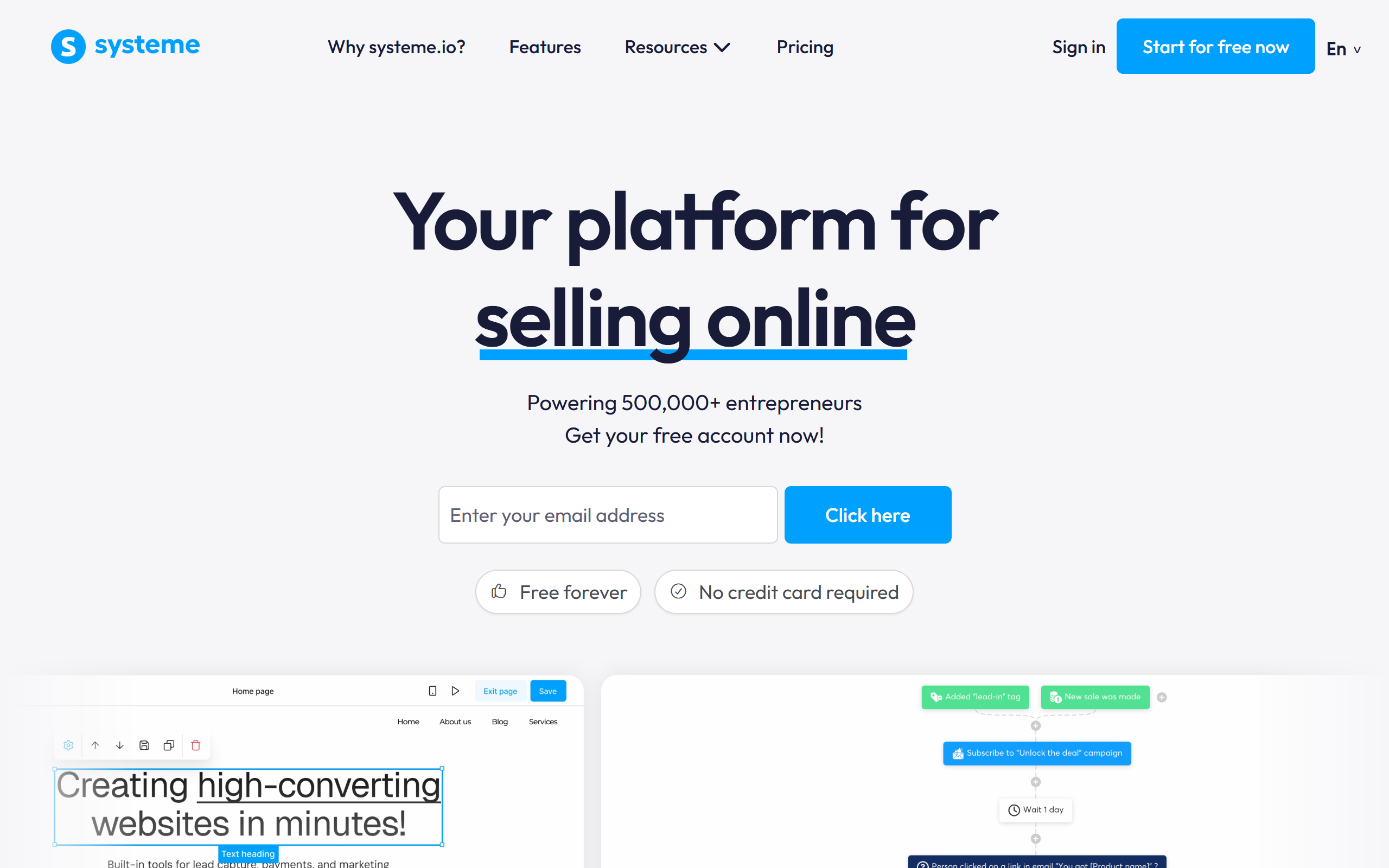 Systeme.io screenshot