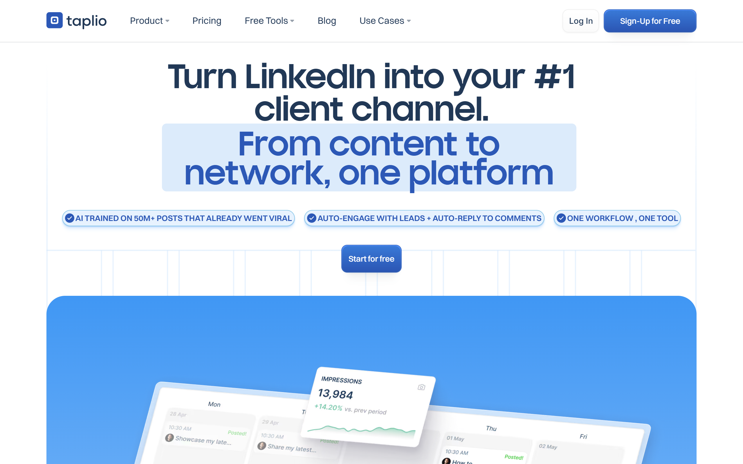 Taplio LinkedIn screenshot