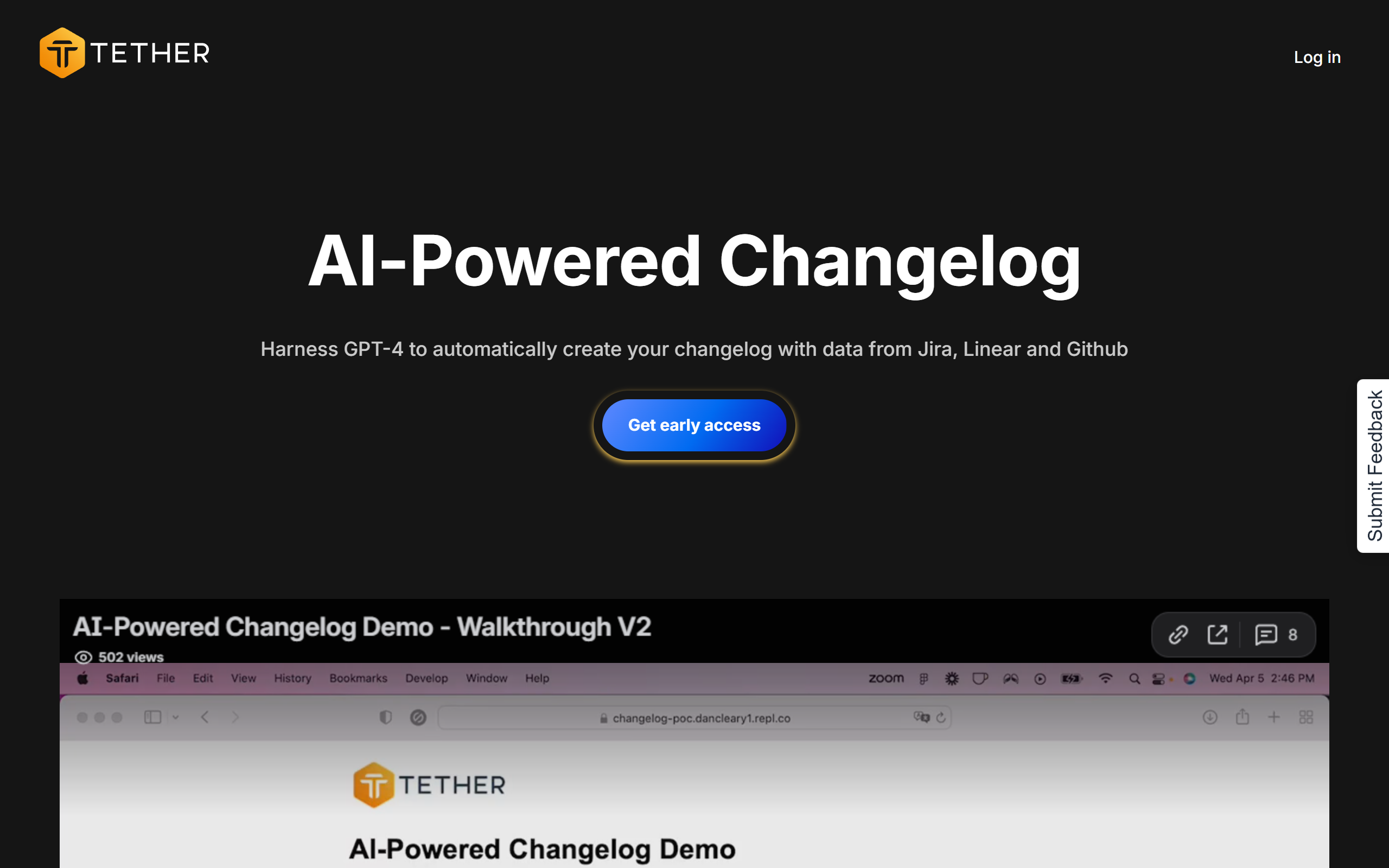 Tether screenshot