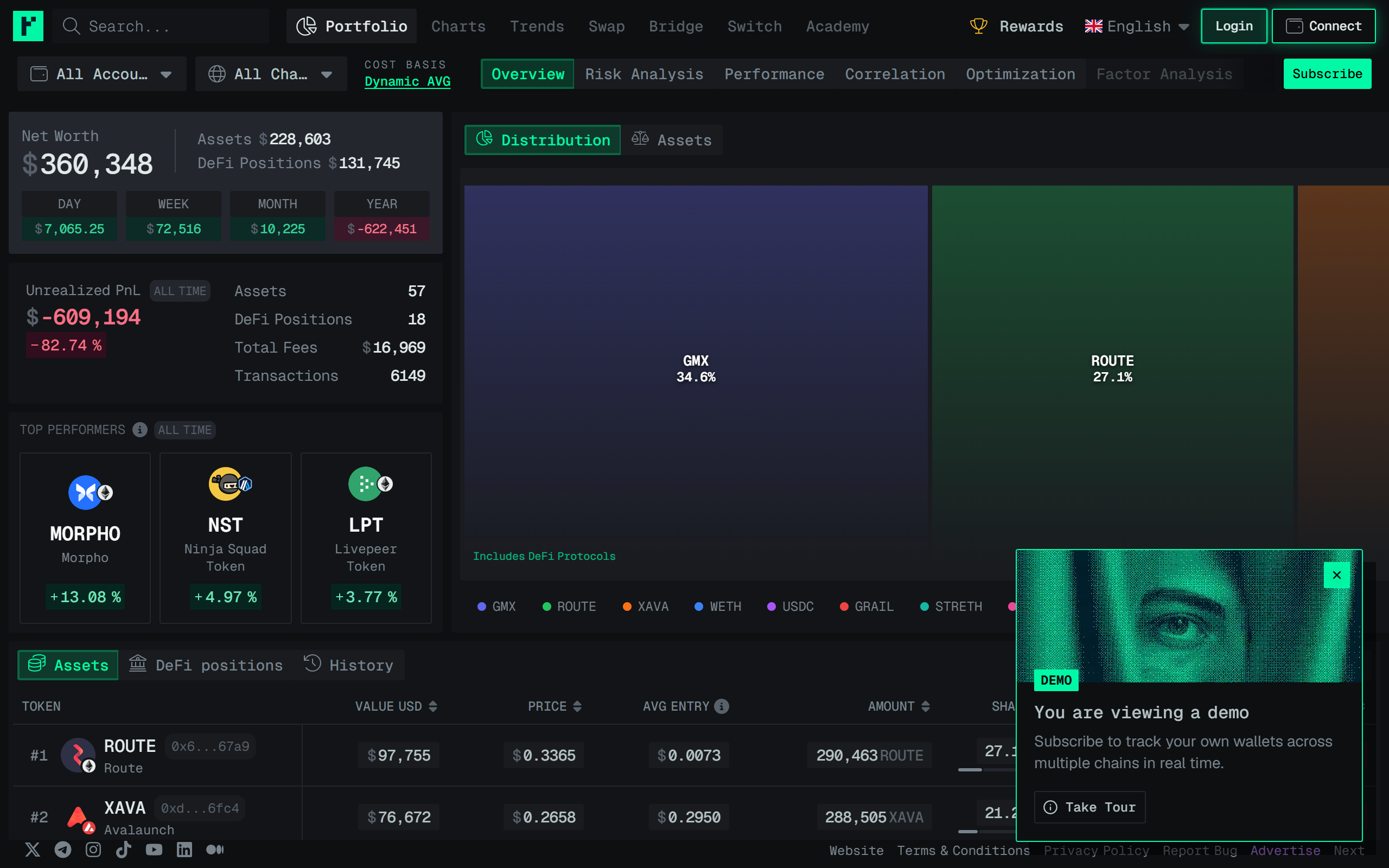 The AI Quant Desk for Onchain Finance screenshot