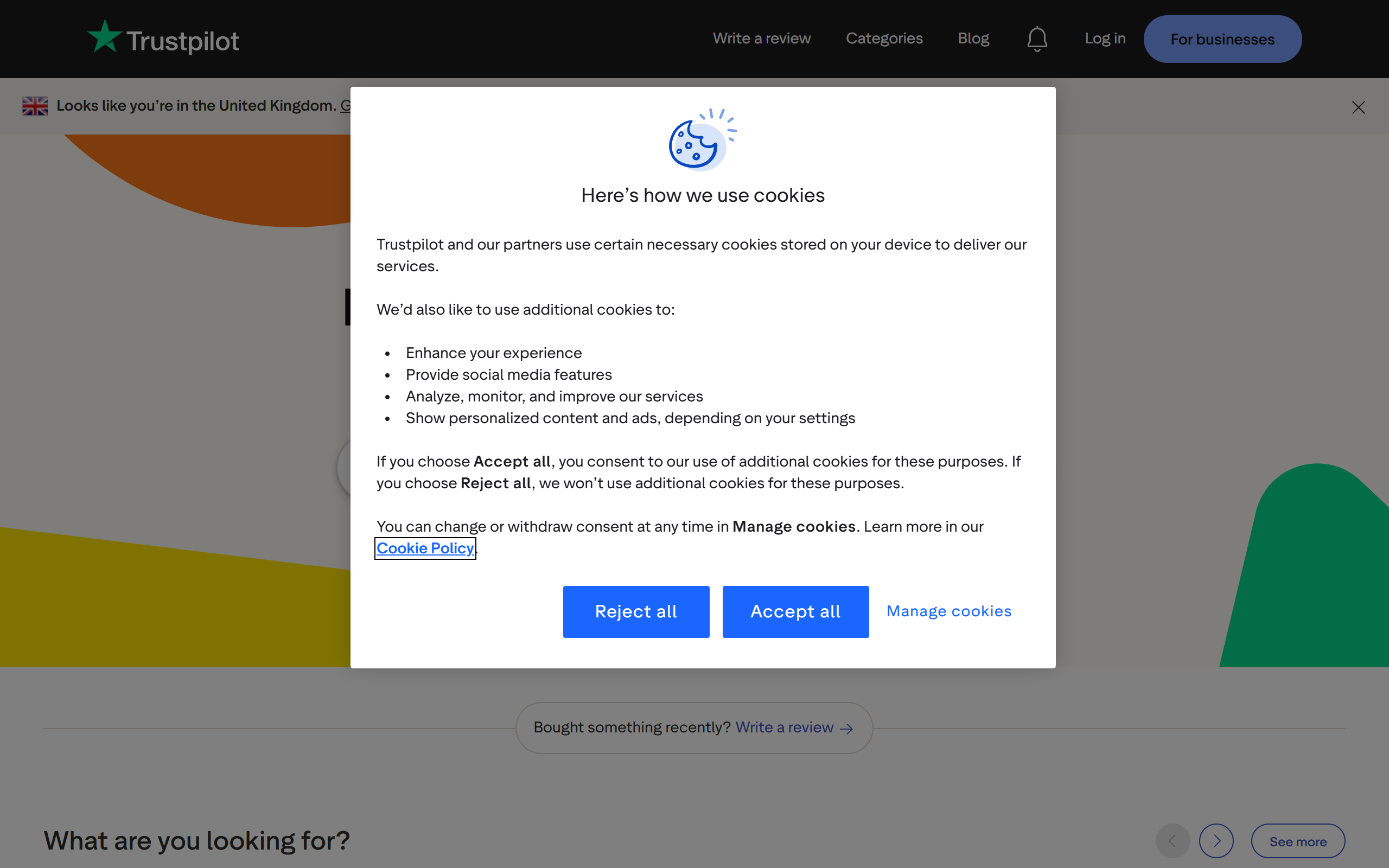 Trustpilot screenshot