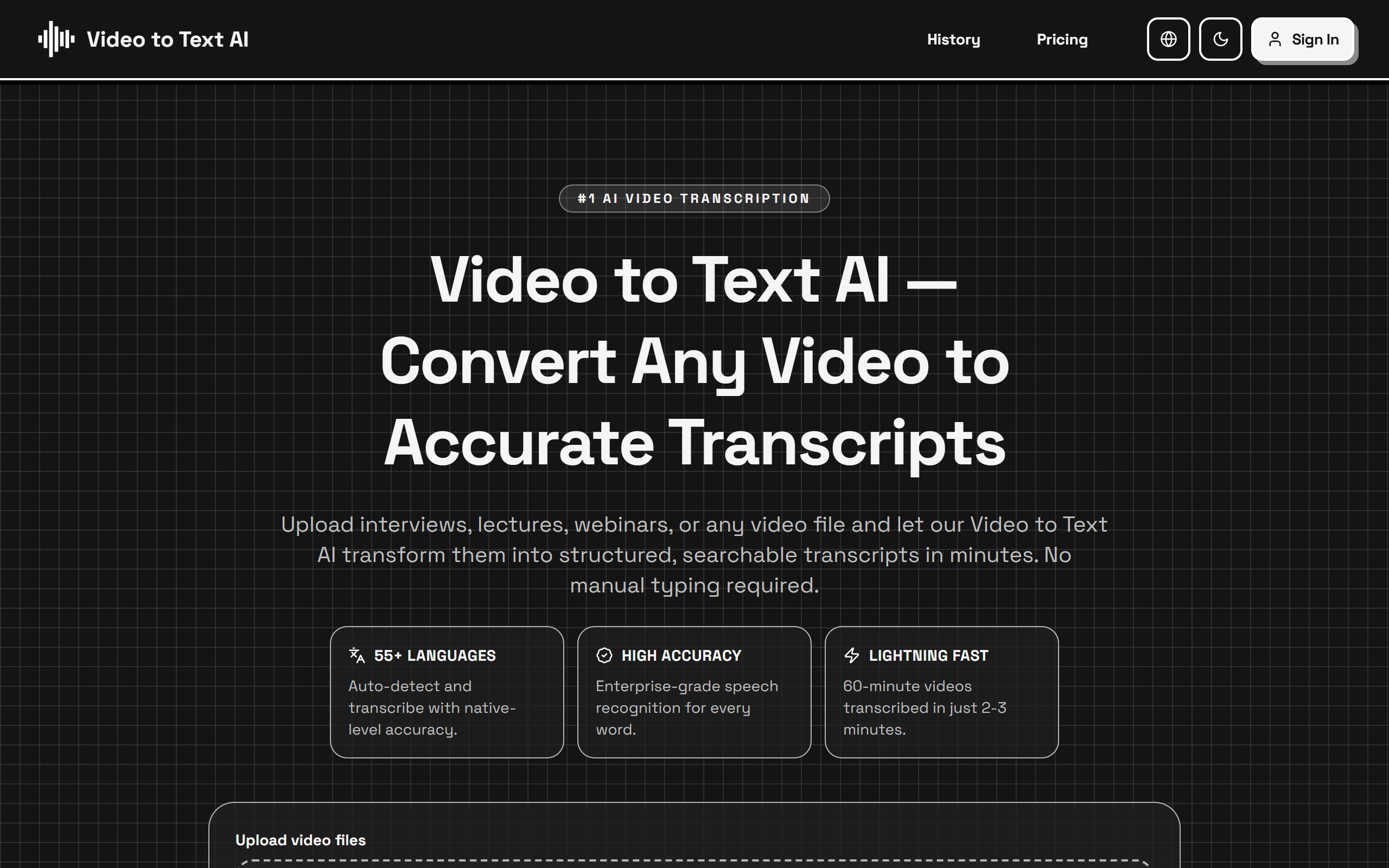 Video to Text AI Transcription screenshot